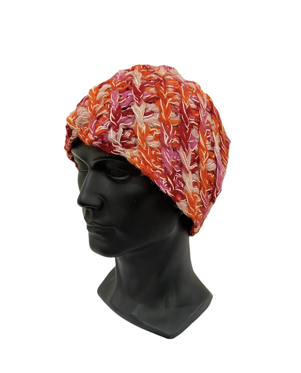 Vintage vintage Knit Rainbow Colour Beanie Hat Size ONE SIZE - 2 Thumbnail