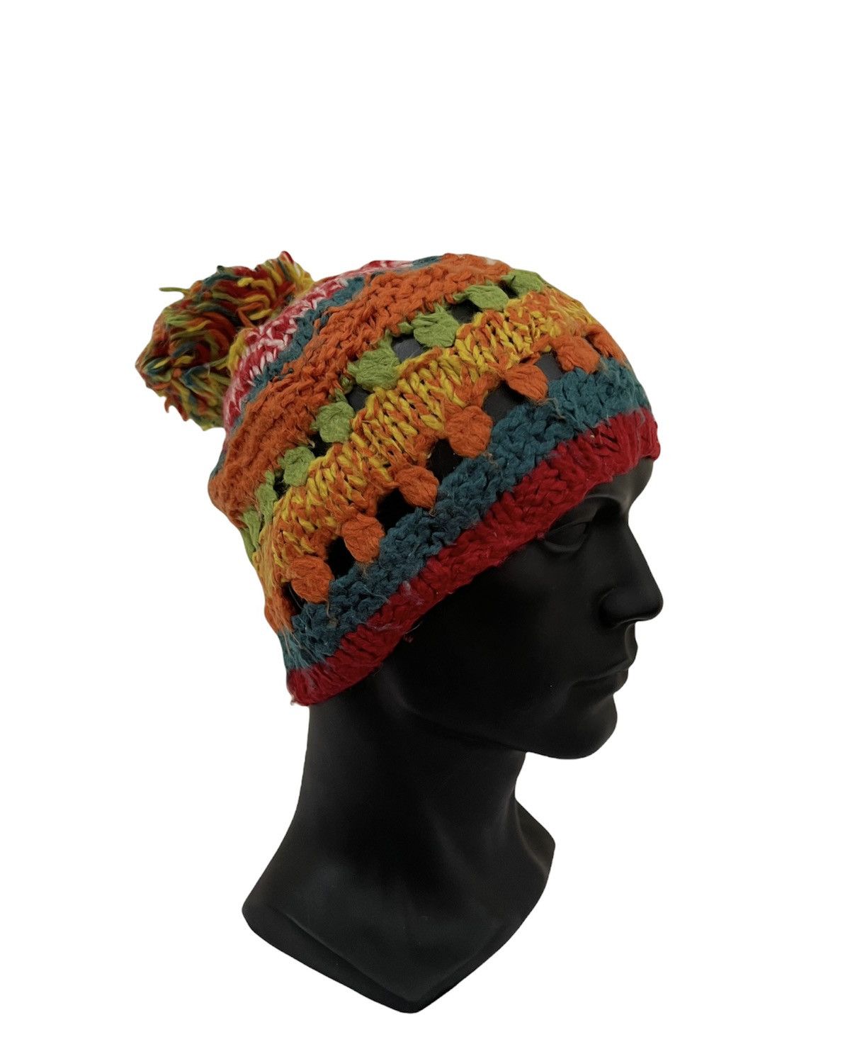 Japanese Brand Japanese Brand Ampersand Knit Rainbow Colour Beanie Hat Size ONE SIZE - 3 Thumbnail