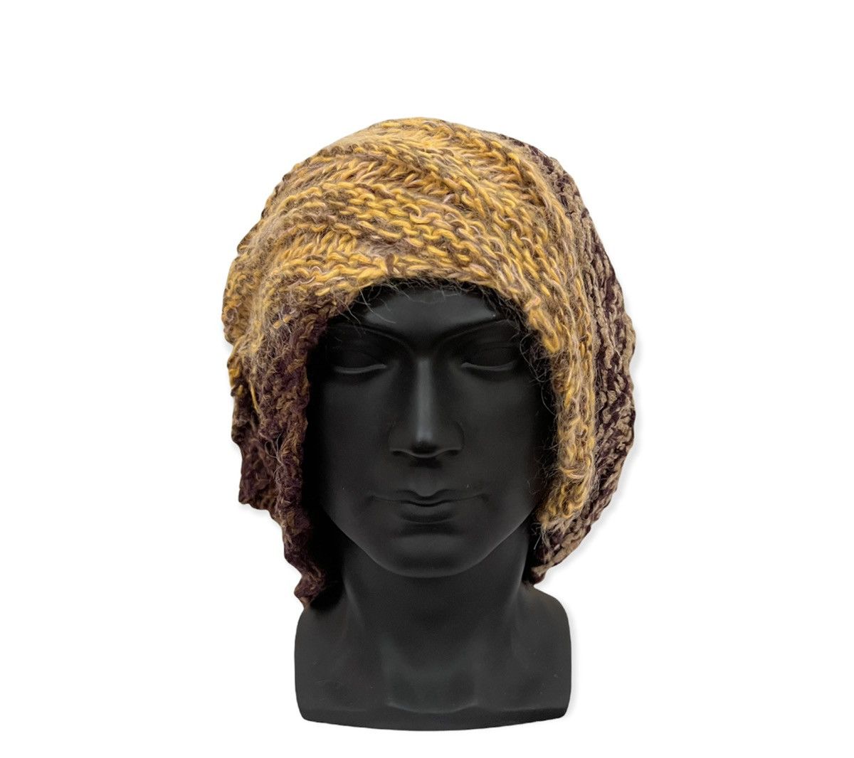 Vintage Vintage Knit Twotone Baggy Beanie Hat Size ONE SIZE - 1 Thumbnail