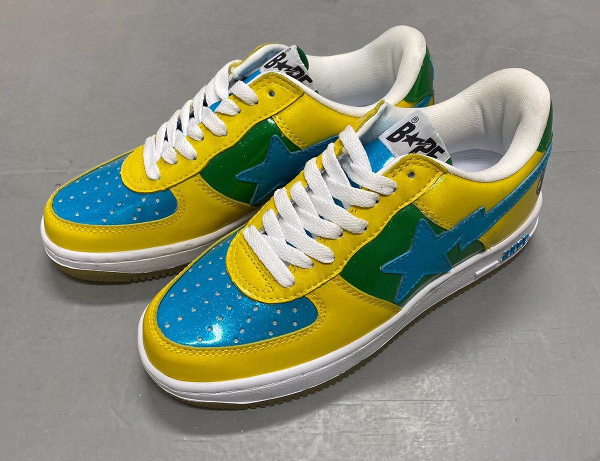 BAPE Sta 2009 patent glitter leather yellow - www.disolcolor.com