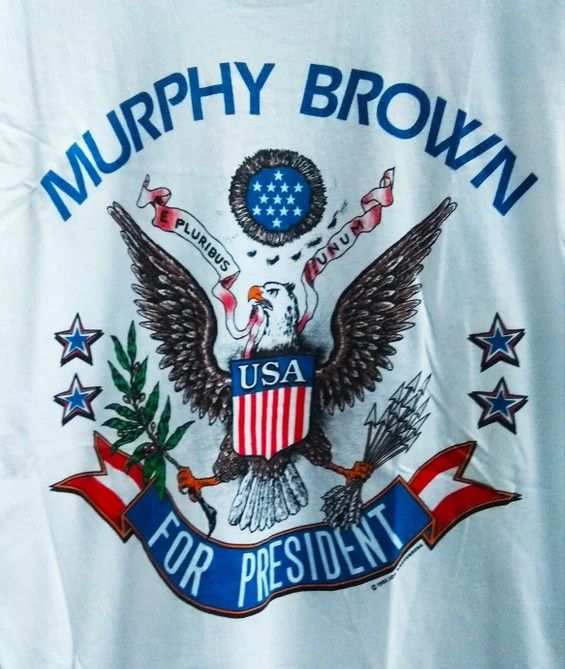 Vintage Vintage 90s movie televisyen Murphy Brown tshirt Size US L / EU 52-54 / 3 - 5 Thumbnail