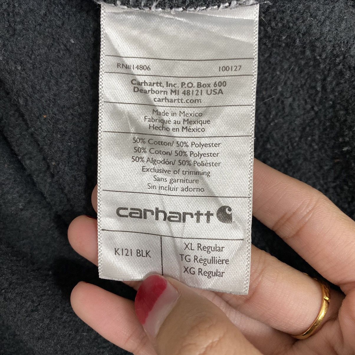 Carhartt Vintage CARHARTT RADACH Construction Print Black Hoodie Size US XL / EU 56 / 4 - 9 Thumbnail