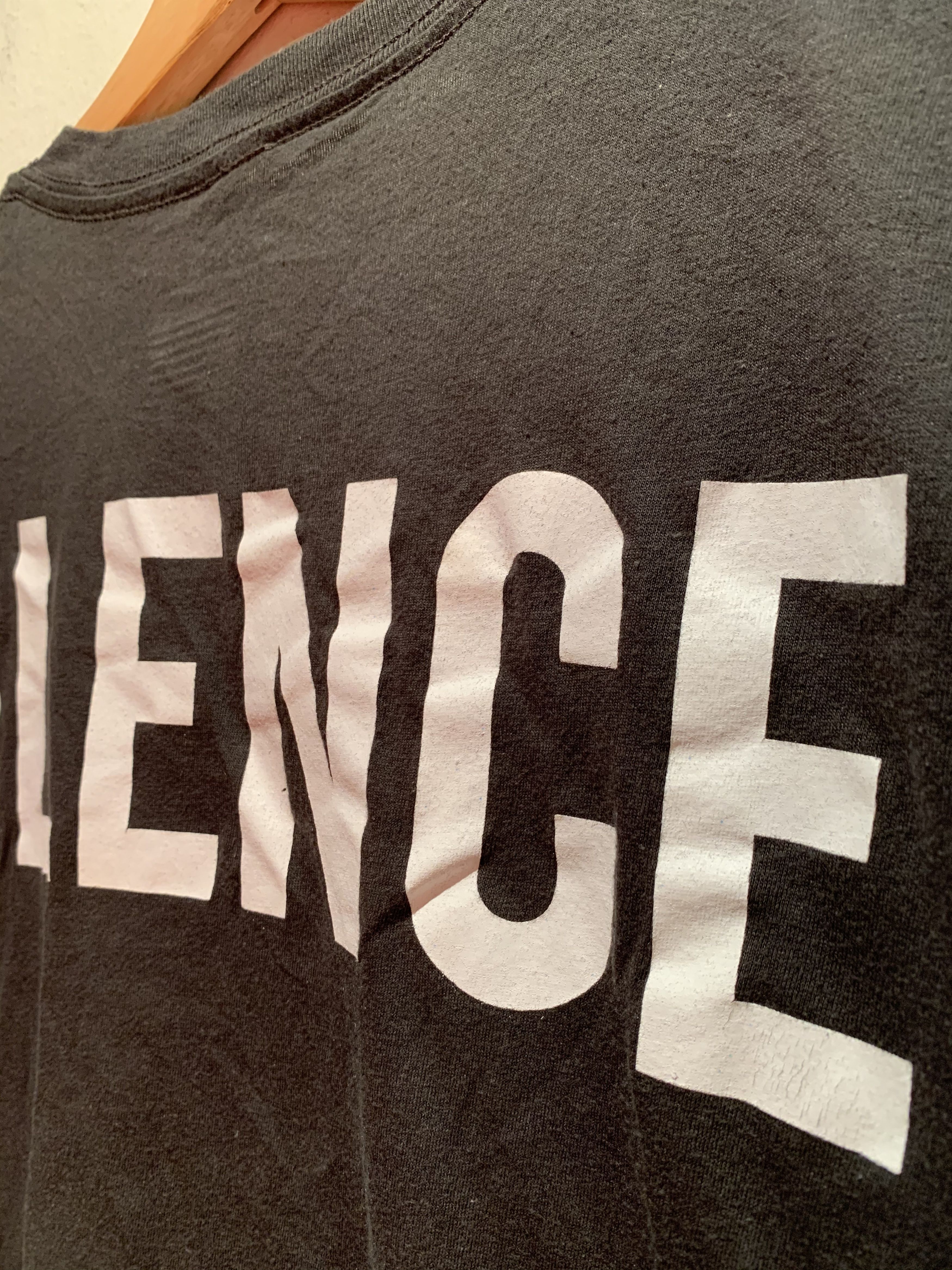 Black Scale × Vintage *RARE* Vintage Black Scale SILENCE USA-Made V-Neck T-Shirt Size US M / EU 48-50 / 2 - 7 Thumbnail
