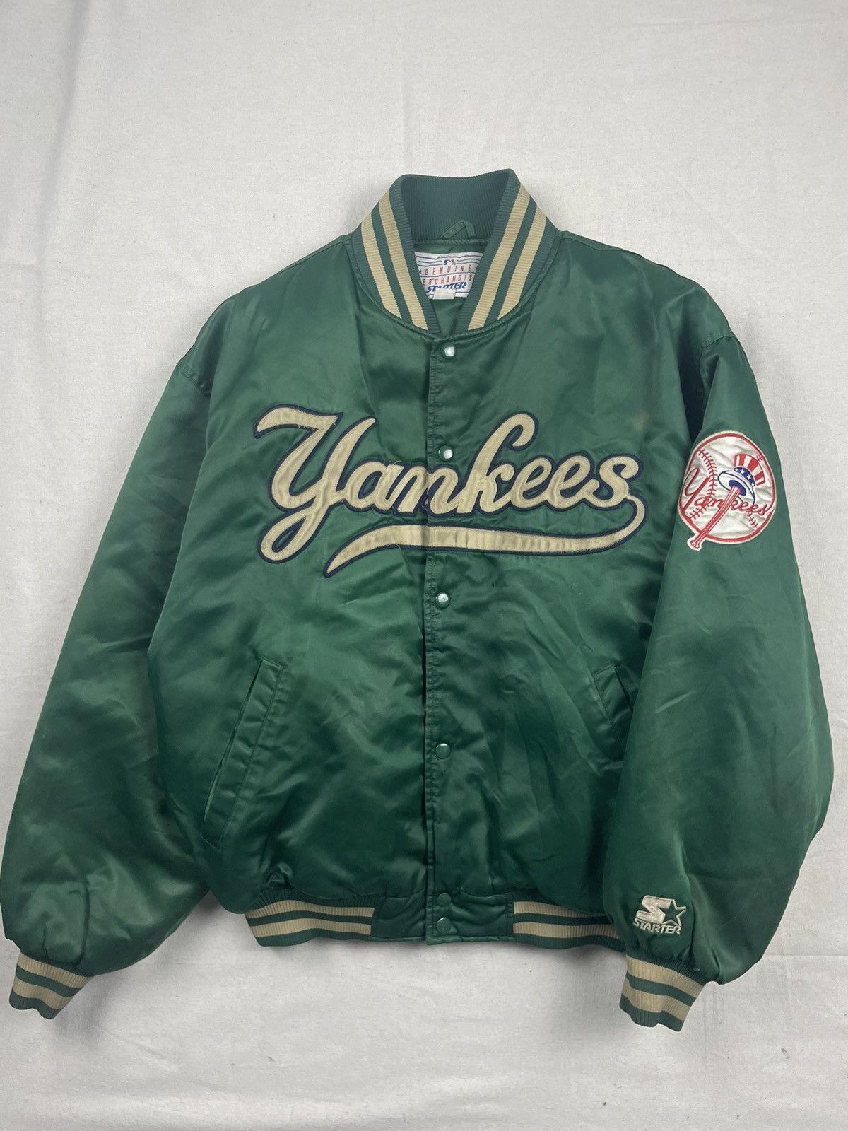 Vintage 90s New York Yankees Starter Jacket Faded Coat Puffer