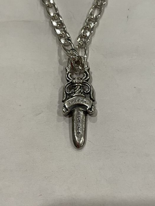 Chrome Hearts Chrome Hearts Large Dagger Pendant Cuban Link Chain ...