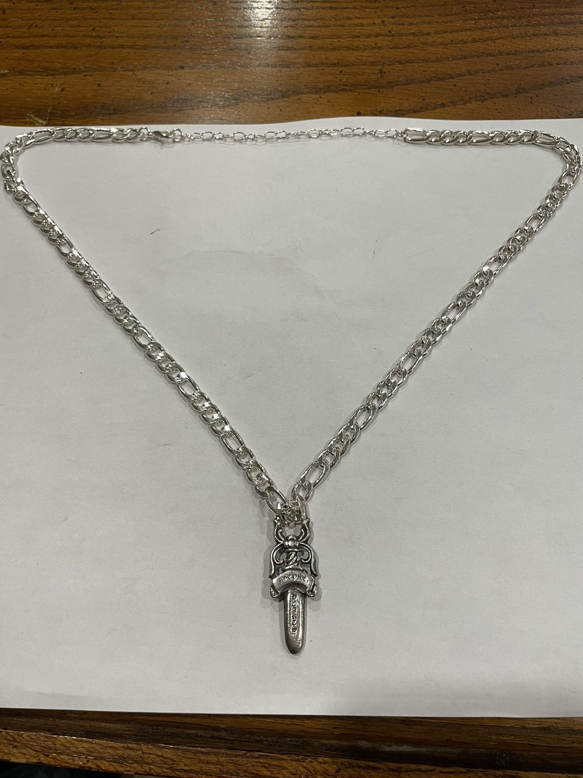 Chrome Hearts Chrome Hearts Large Dagger Pendant Cuban Link Chain ...