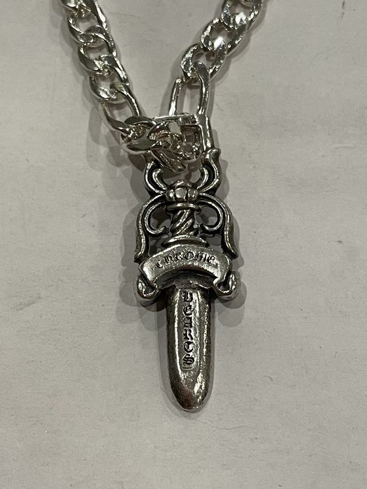 Chrome Hearts Chrome Hearts Large Dagger Pendant Cuban Link Chain ...