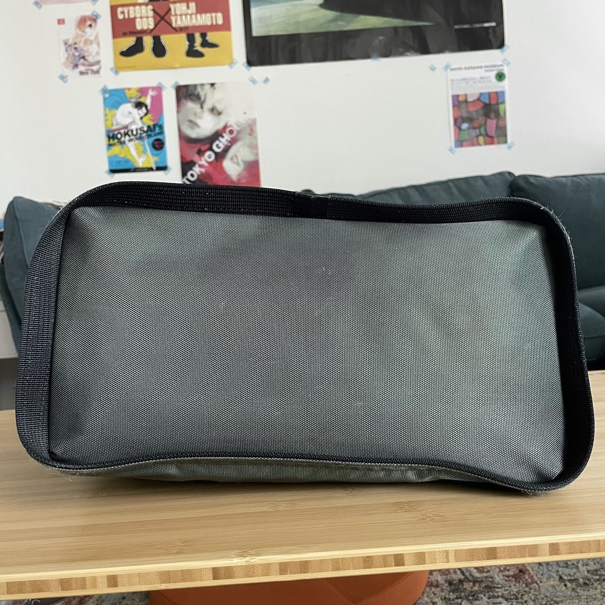 Issey Miyake 2000s ballistic nylon tote bag olive black leather vintage Size ONE SIZE - 3 Thumbnail