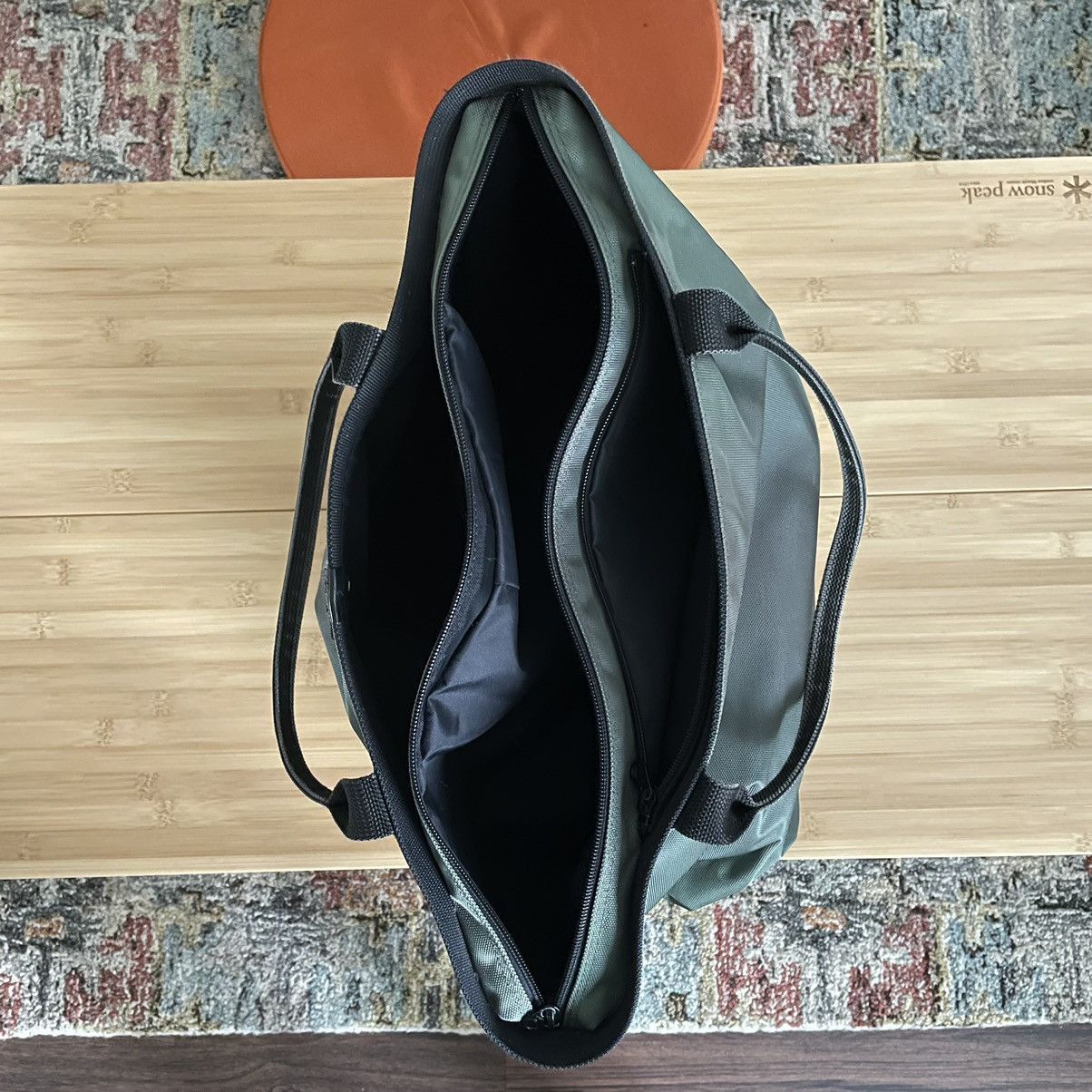 Issey Miyake 2000s ballistic nylon tote bag olive black leather vintage Size ONE SIZE - 5 Thumbnail