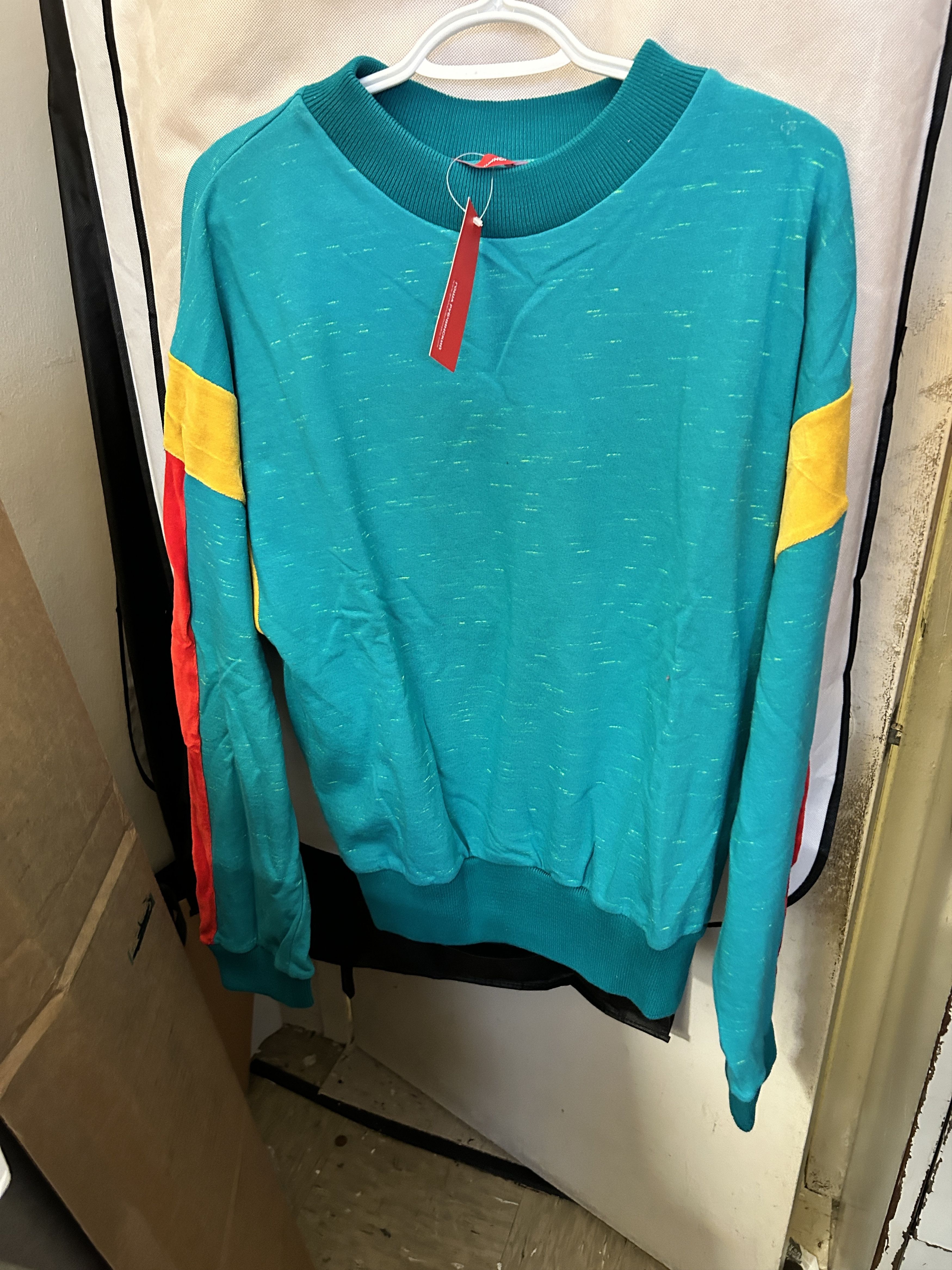 GOSHA RUBCHINSKIY combo sweatshirt turquoise f/w 2015 Runway