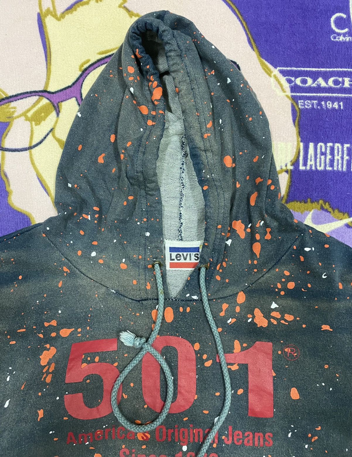 Levi's × Levi's Vintage Clothing Rare🤘🏼LEVI'S Hoodies x Distressed Style x Made in USA Size US L / EU 52-54 / 3 - 11 Thumbnail