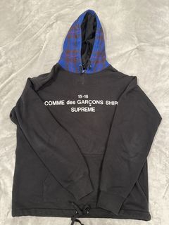 Cdg supreme 2025 plaid hoodie