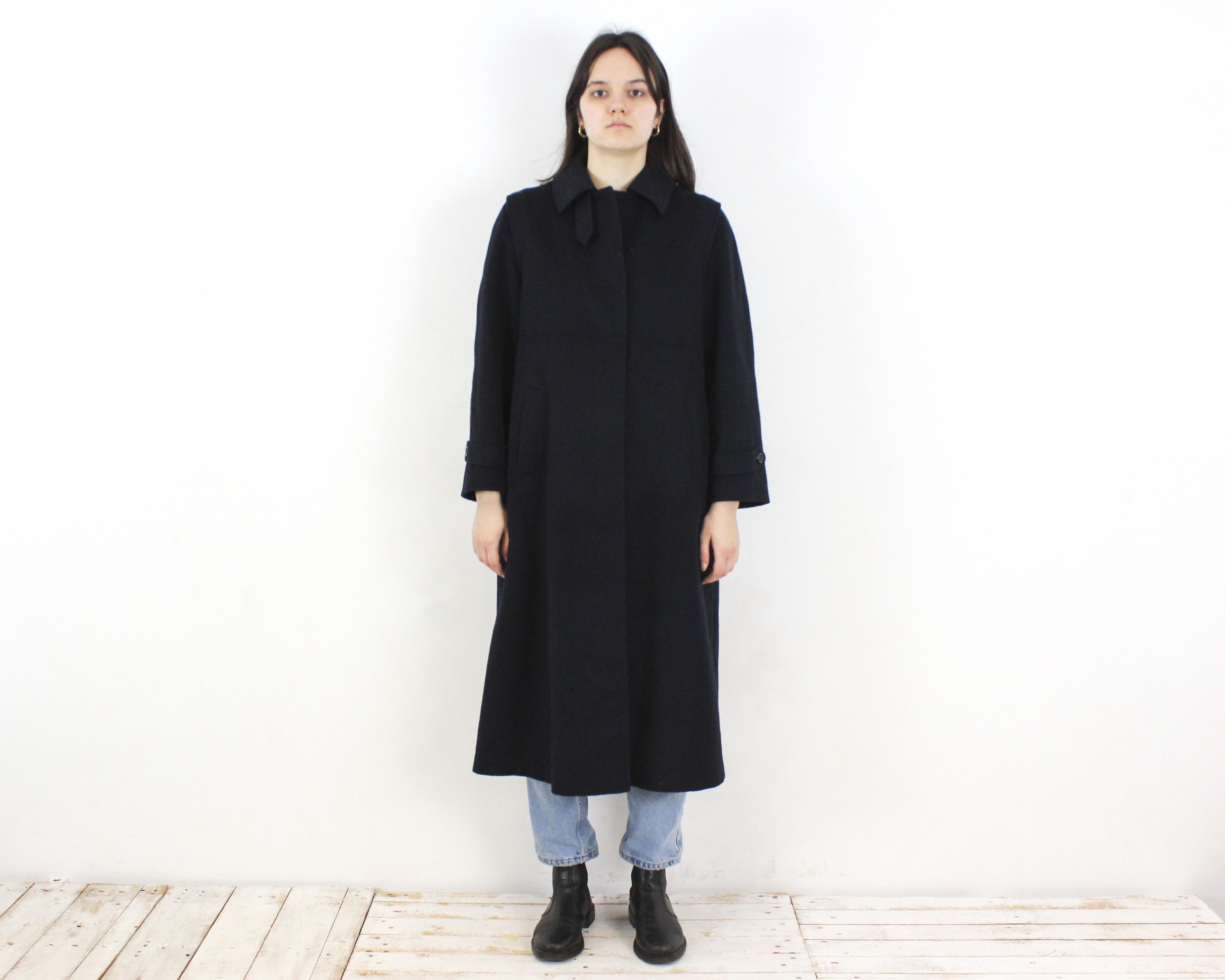 Manteau Original Tiroler Loden Vintage Taille XL - Bleu, Laine Chaude, Occasion Très Bon état