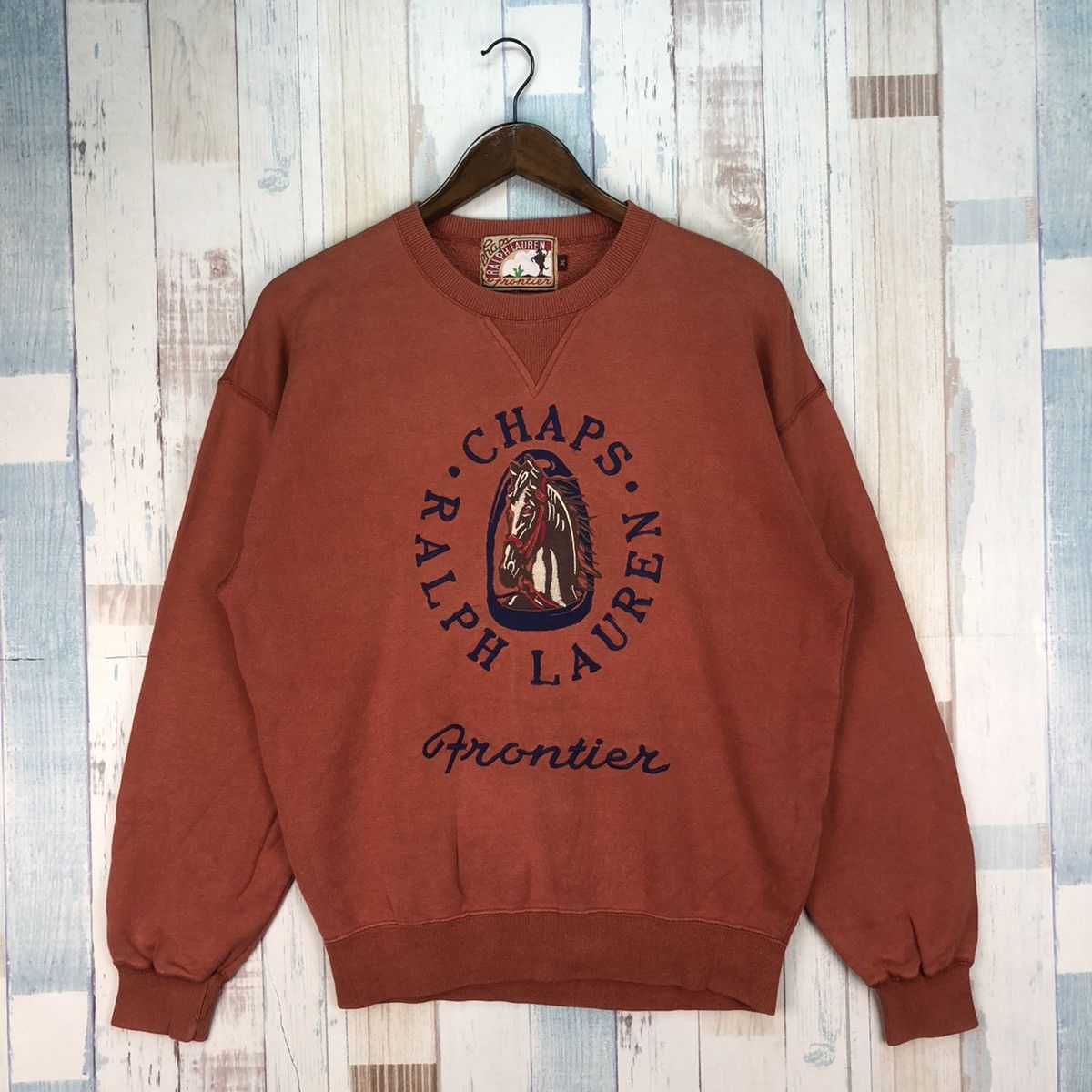 Vintage Chaps Ralph Laurent Embroidery Big Logo Sweatshirt