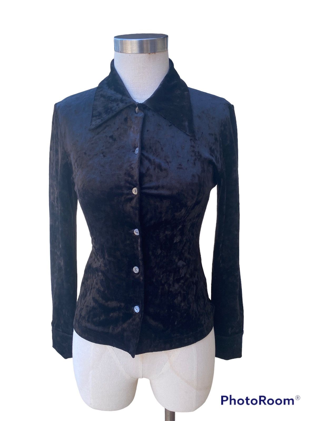 enrica massei black velvet button up