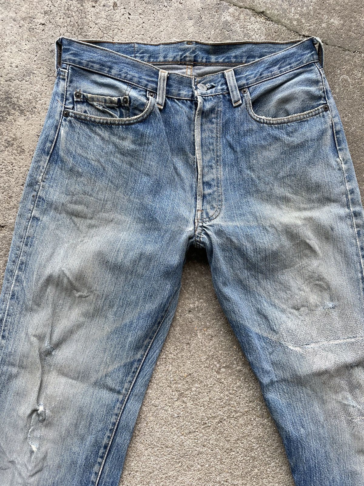 Levi's Vintage 80s Levi’s 501 selvage distress top button #524 Size US 30 / EU 46 - 3 Thumbnail