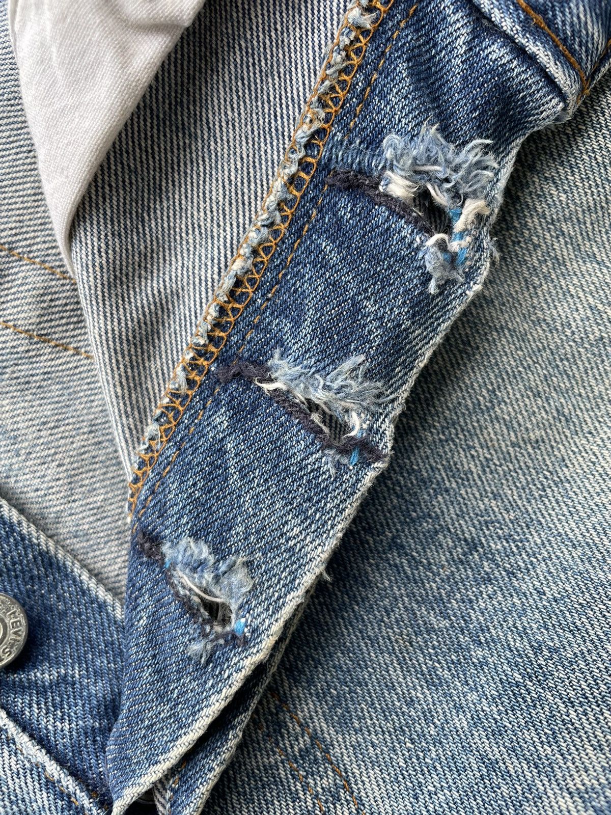 Levi's Vintage 80s Levi’s 501 selvage distress top button #524 Size US 30 / EU 46 - 11 Thumbnail