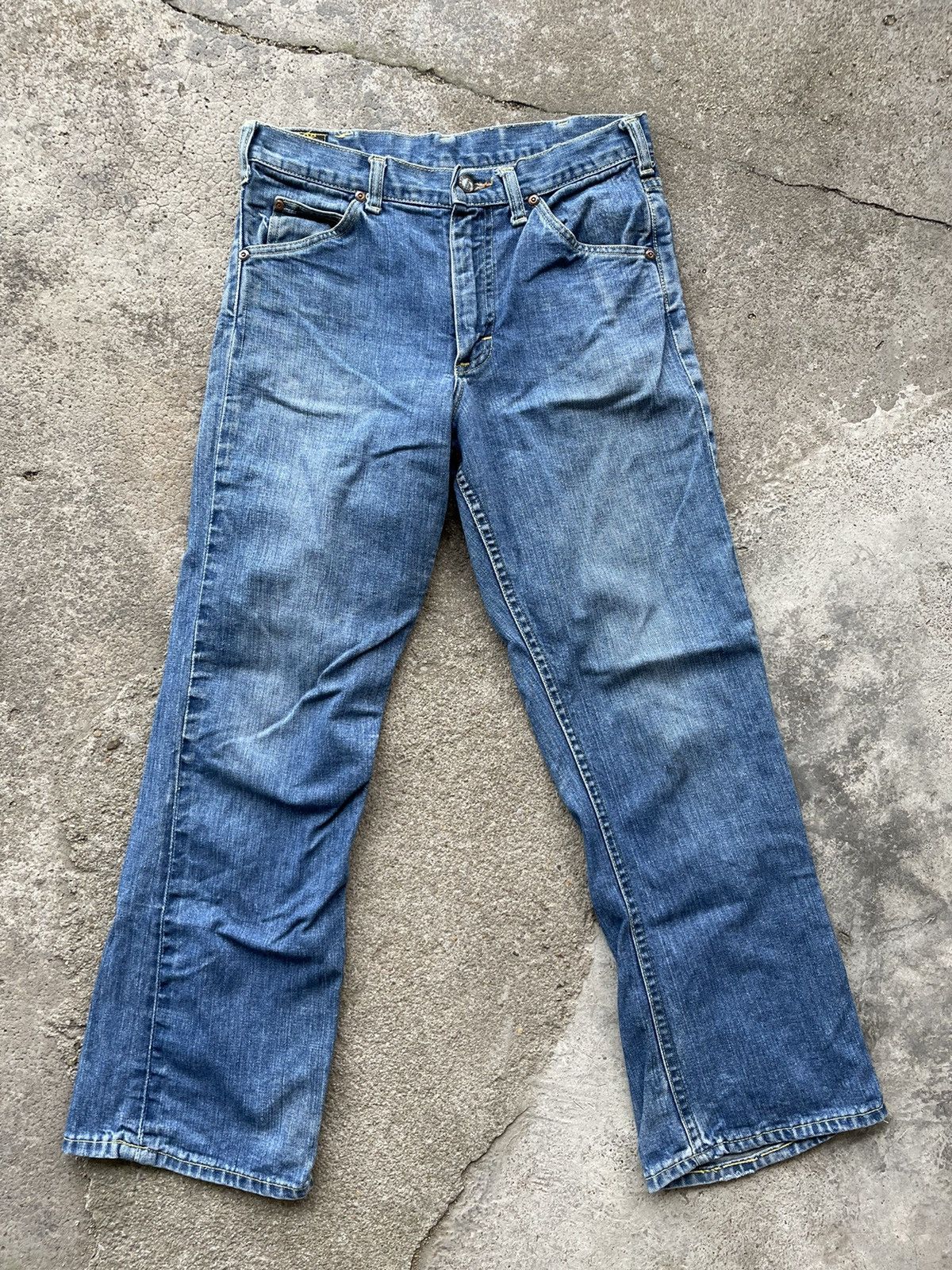 Vintage 70s Lee Riders Union Made Sanforized Bootcut Denim Pants Jeans on sale Womens 27