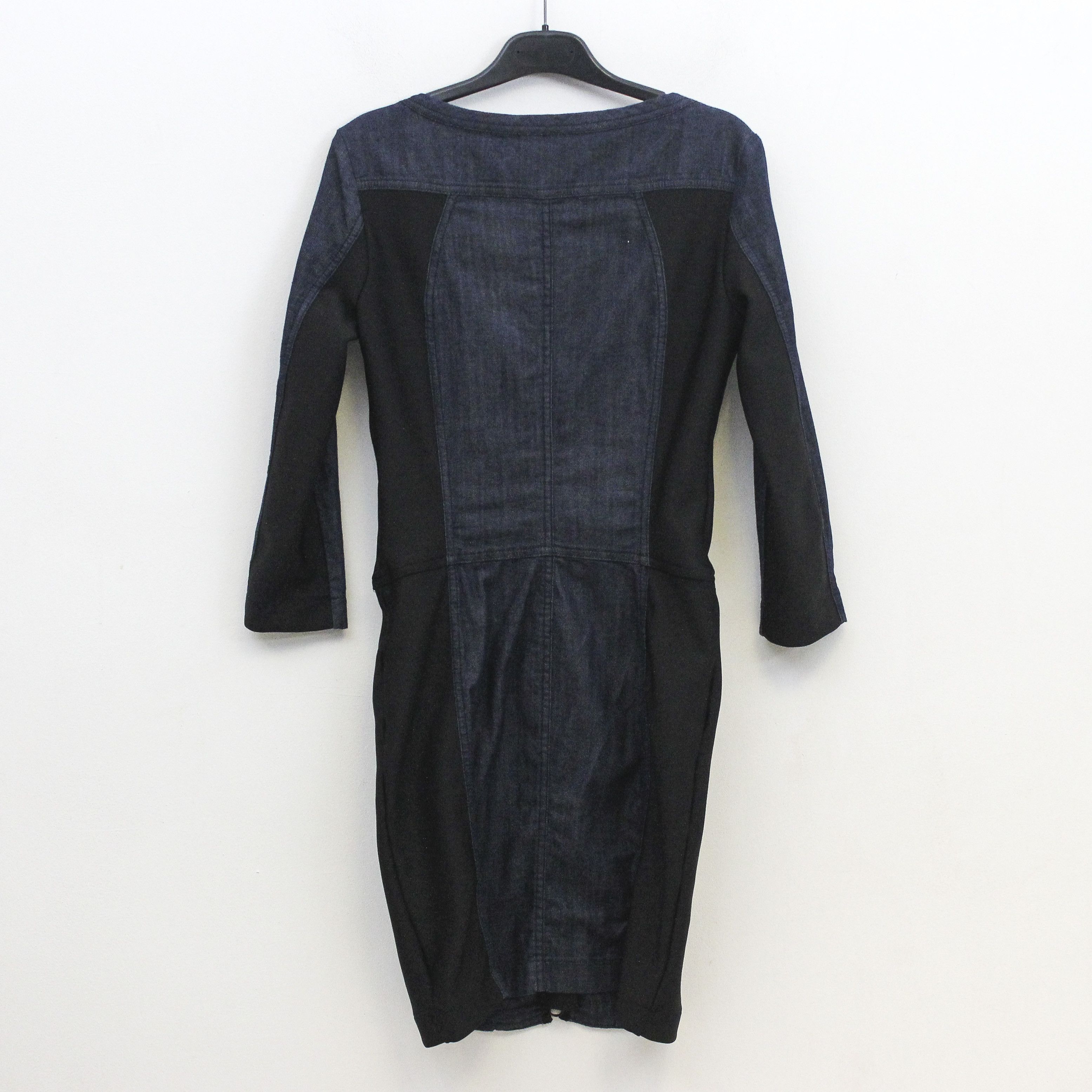 Replay Denim Midi Tight Dress 3/4 Sleeve Jean Zip Up Bodycon Navy Size XS / US 0-2 / IT 36-38 - 3 Thumbnail