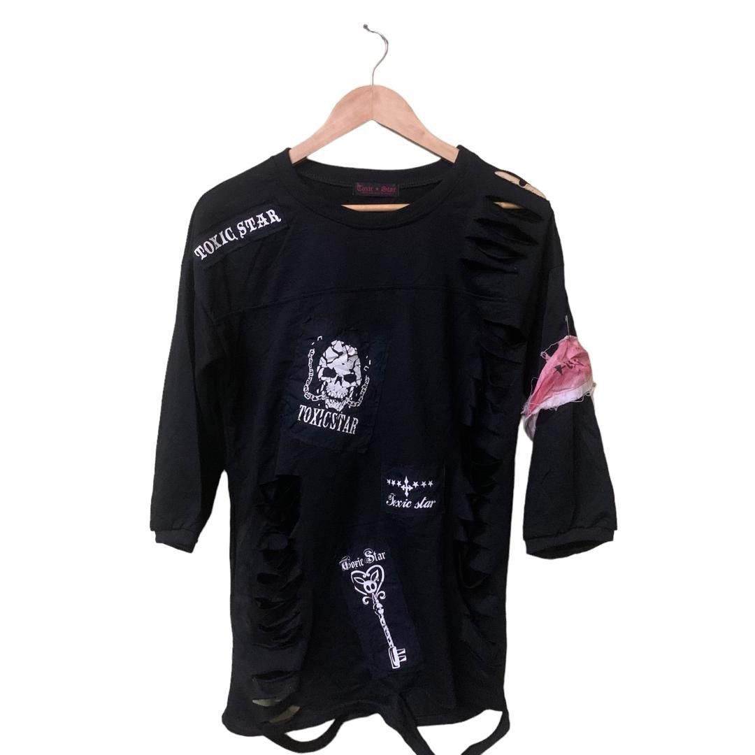 Japanese Brand Japanese punker solid black toxic star shirt Size M / US 6-8 / IT 42-44 - 1 Thumbnail