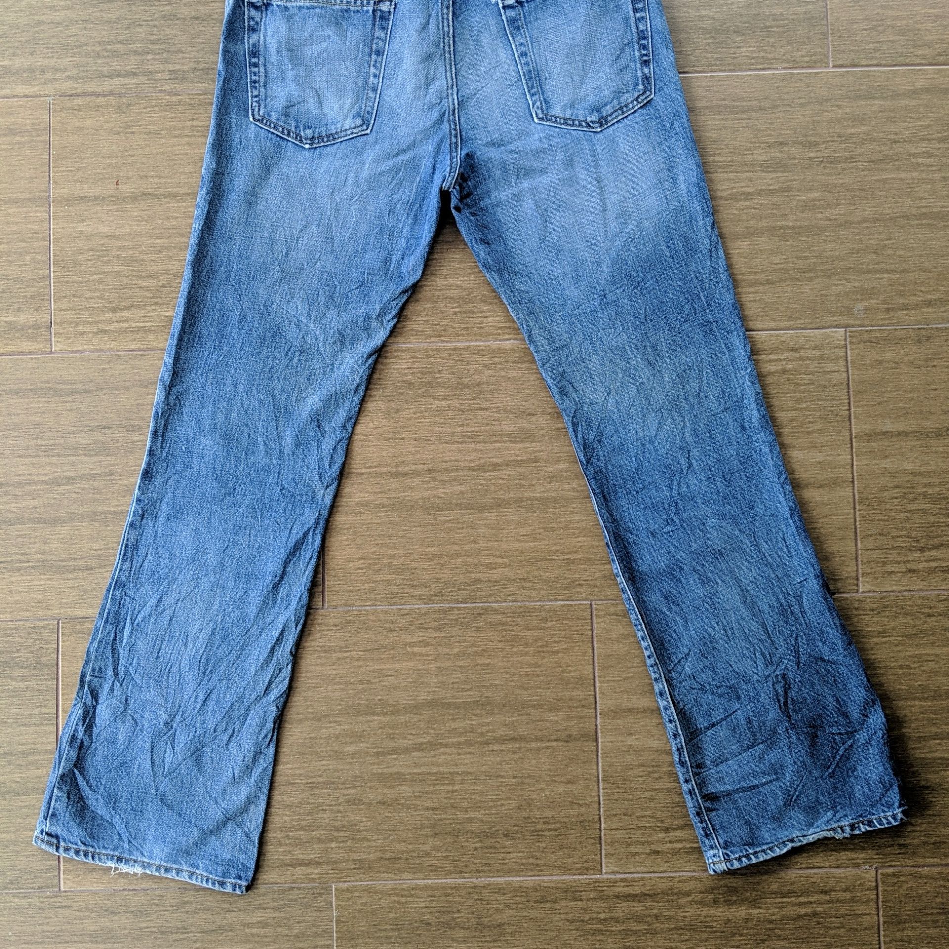 Japanese Brand Vintage Japanese Faded Flare Denim Jeans Sicks Pants W35 Size US 35 - 14 Thumbnail