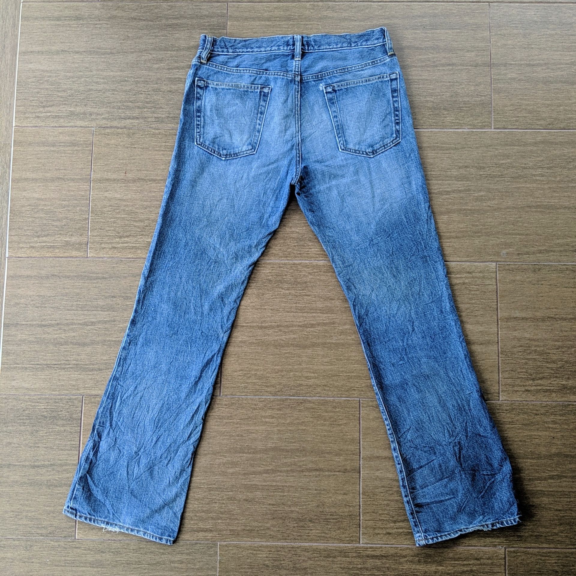 Japanese Brand Vintage Japanese Faded Flare Denim Jeans Sicks Pants W35 Size US 35 - 2 Thumbnail