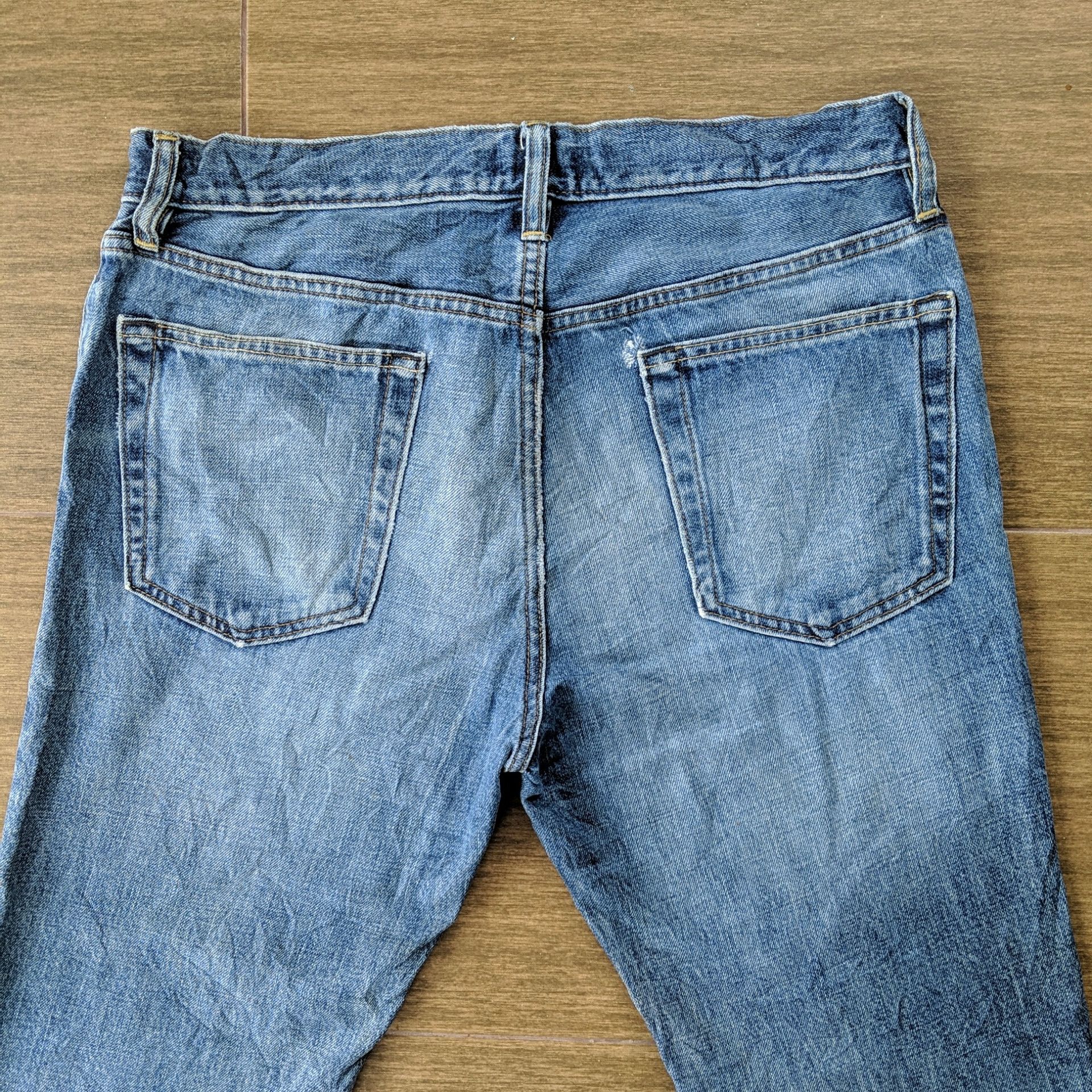 Japanese Brand Vintage Japanese Faded Flare Denim Jeans Sicks Pants W35 Size US 35 - 11 Thumbnail