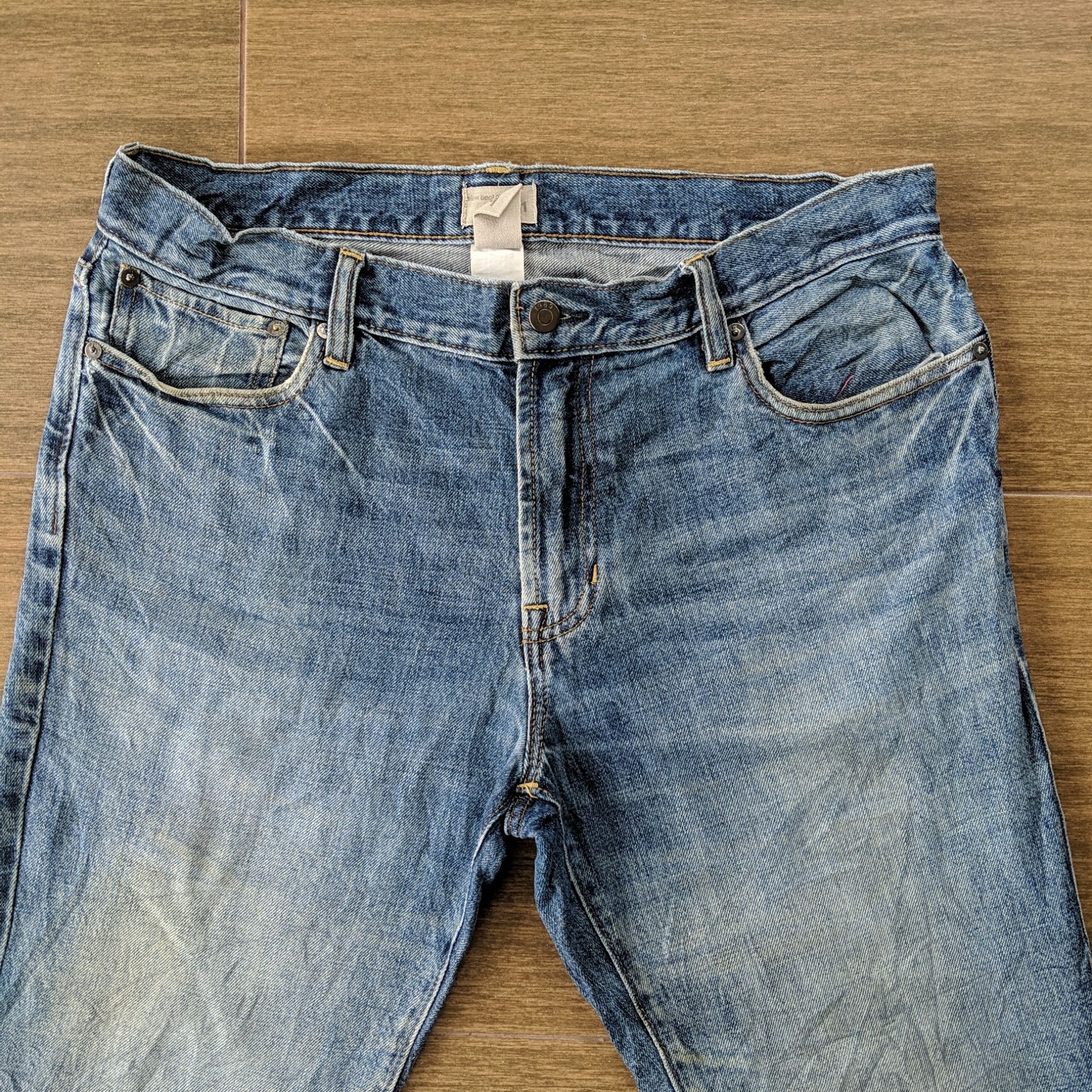 Japanese Brand Vintage Japanese Faded Flare Denim Jeans Sicks Pants W35 Size US 35 - 3 Thumbnail