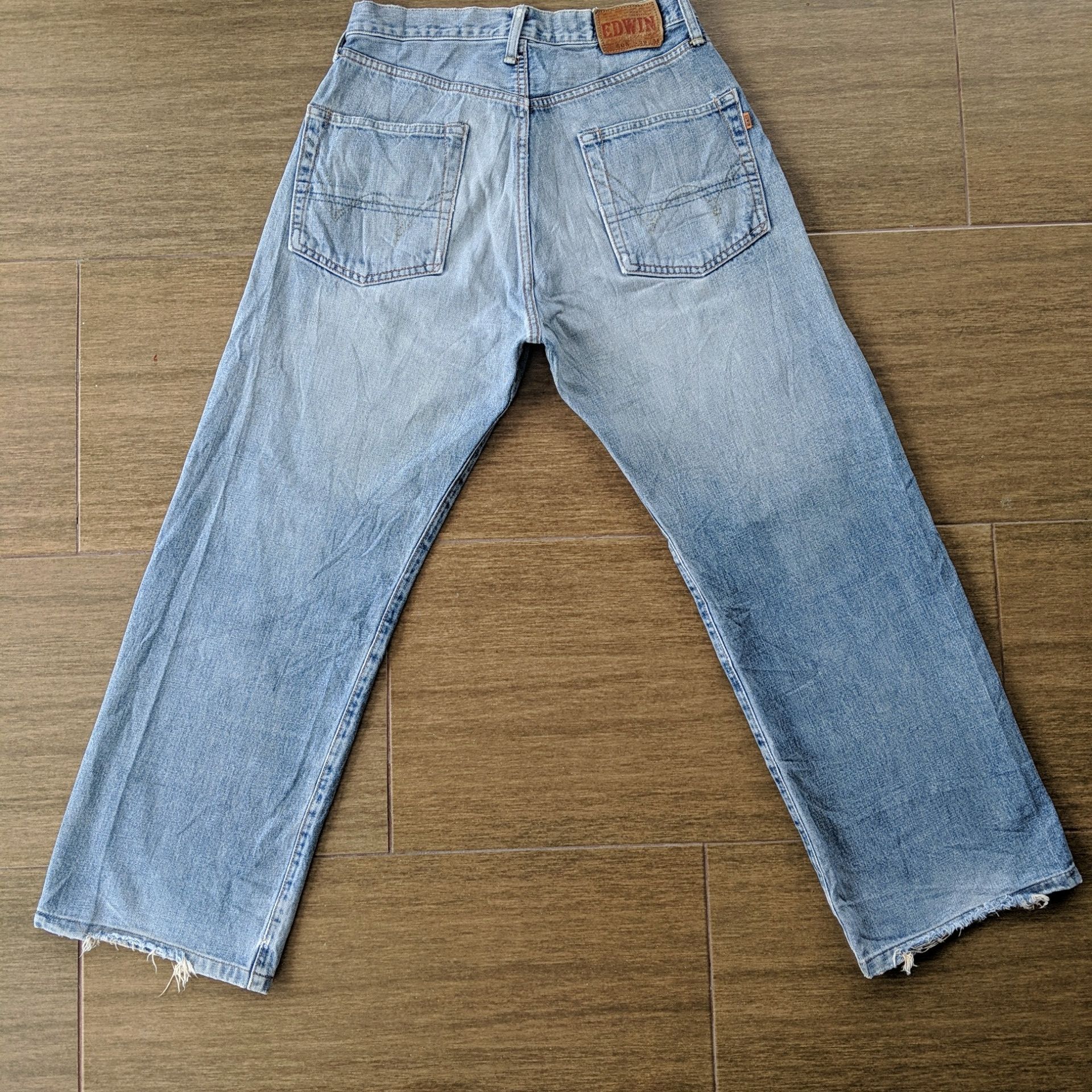 Japanese Brand Vintage Edwin Distressed Faded Denim Jeans Pants W28 Size US 28 / EU 44 - 14 Thumbnail