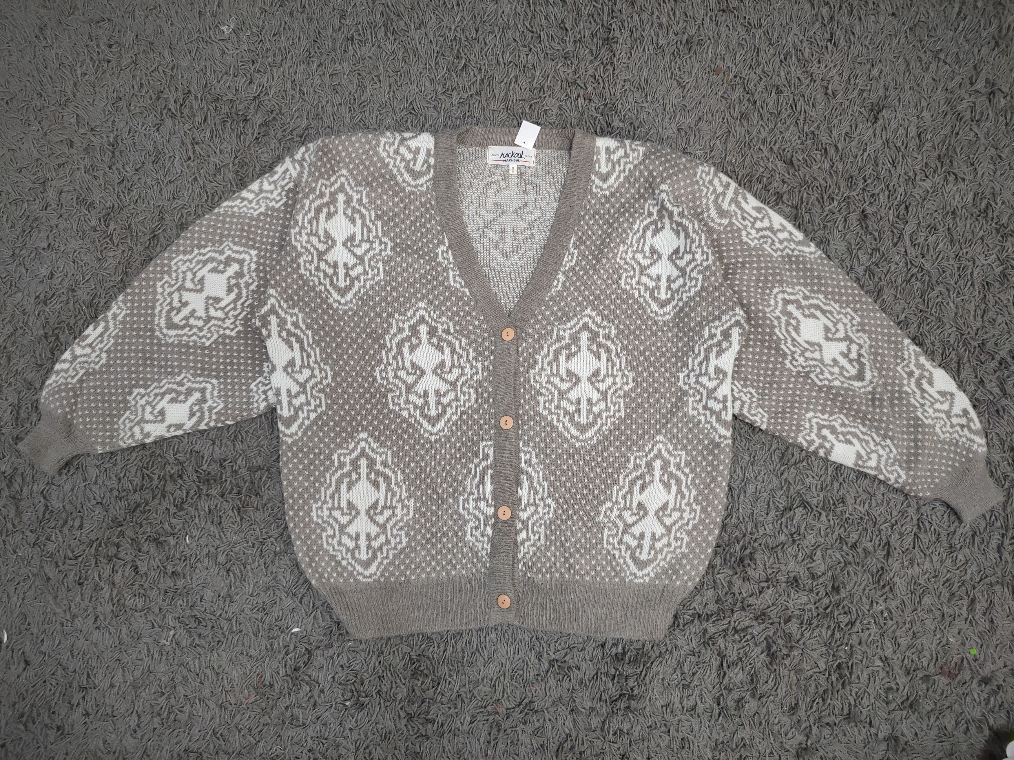 Vintage MackGul pattern jpn cardigan knitwear streetwear DL #46-194 Size L / US 10 / IT 46 - 1 Thumbnail