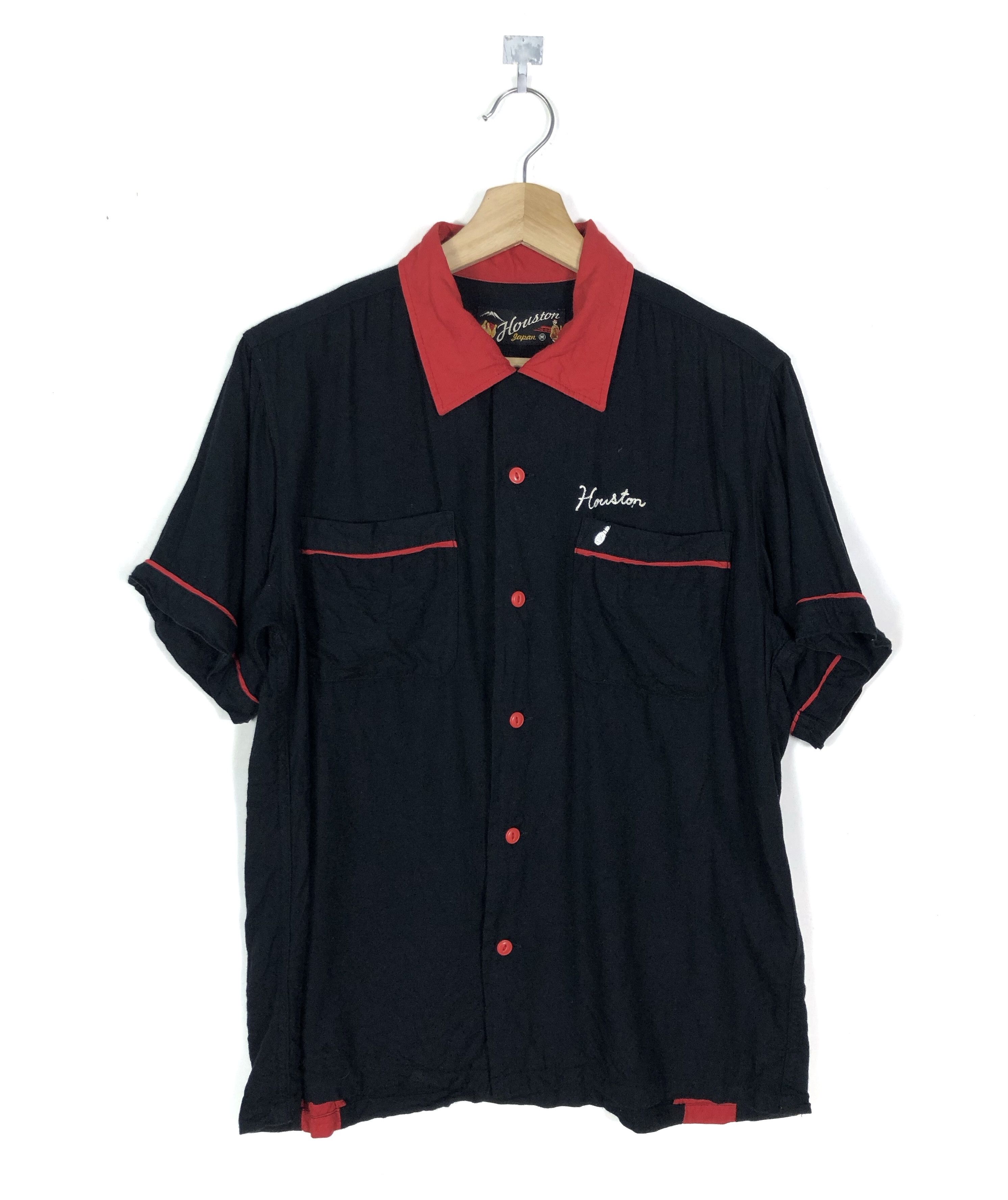 Japanese Brand VINTAGE 90’S HOUSTON JAPAN EMBROIDERY BOWLING SHIRT Size US M / EU 48-50 / 2 - 2 Thumbnail