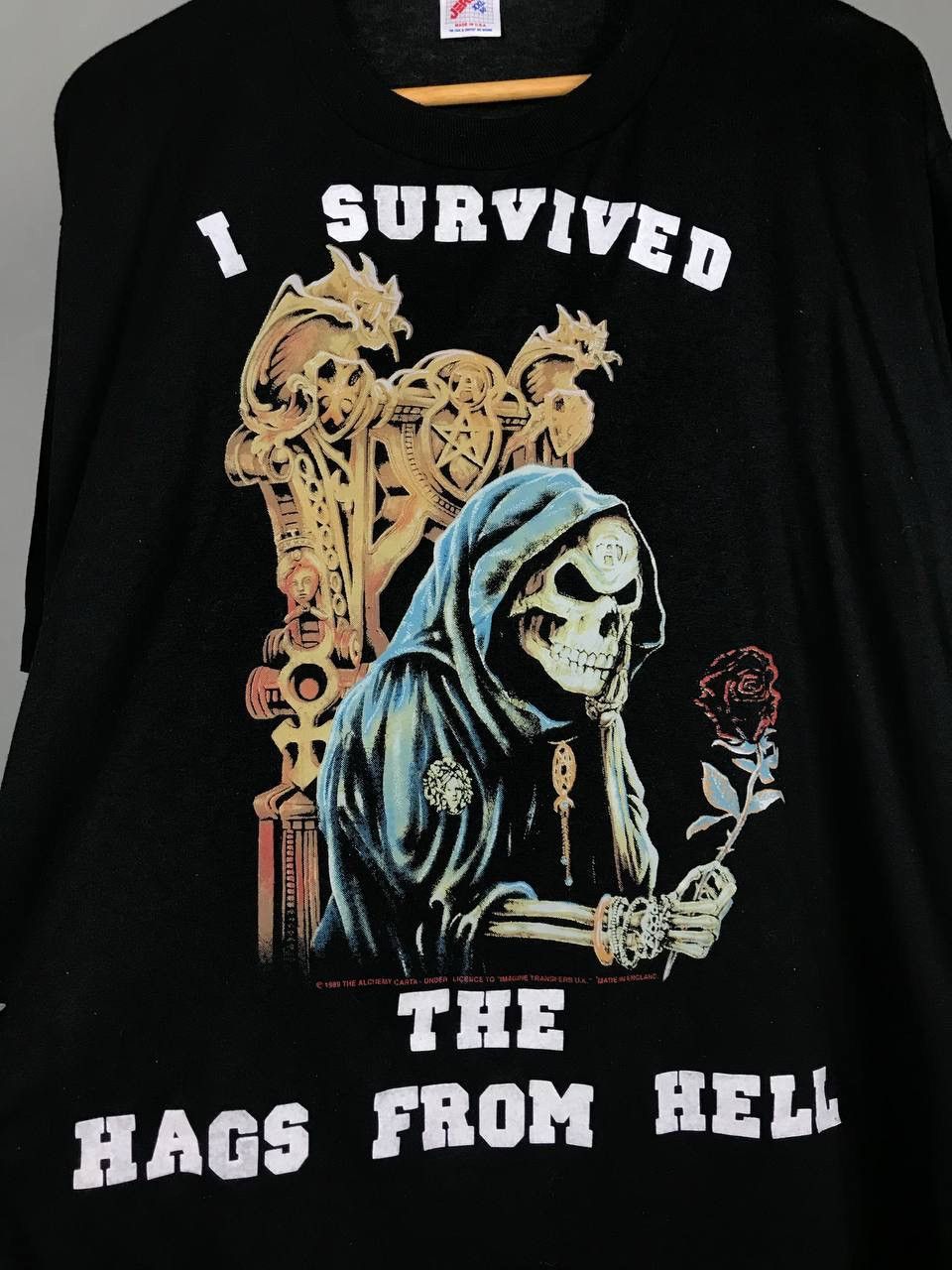 Vintage I Survived the hags from hell American rock skull tee Size US XXL / EU 58 / 5 - 3 Thumbnail