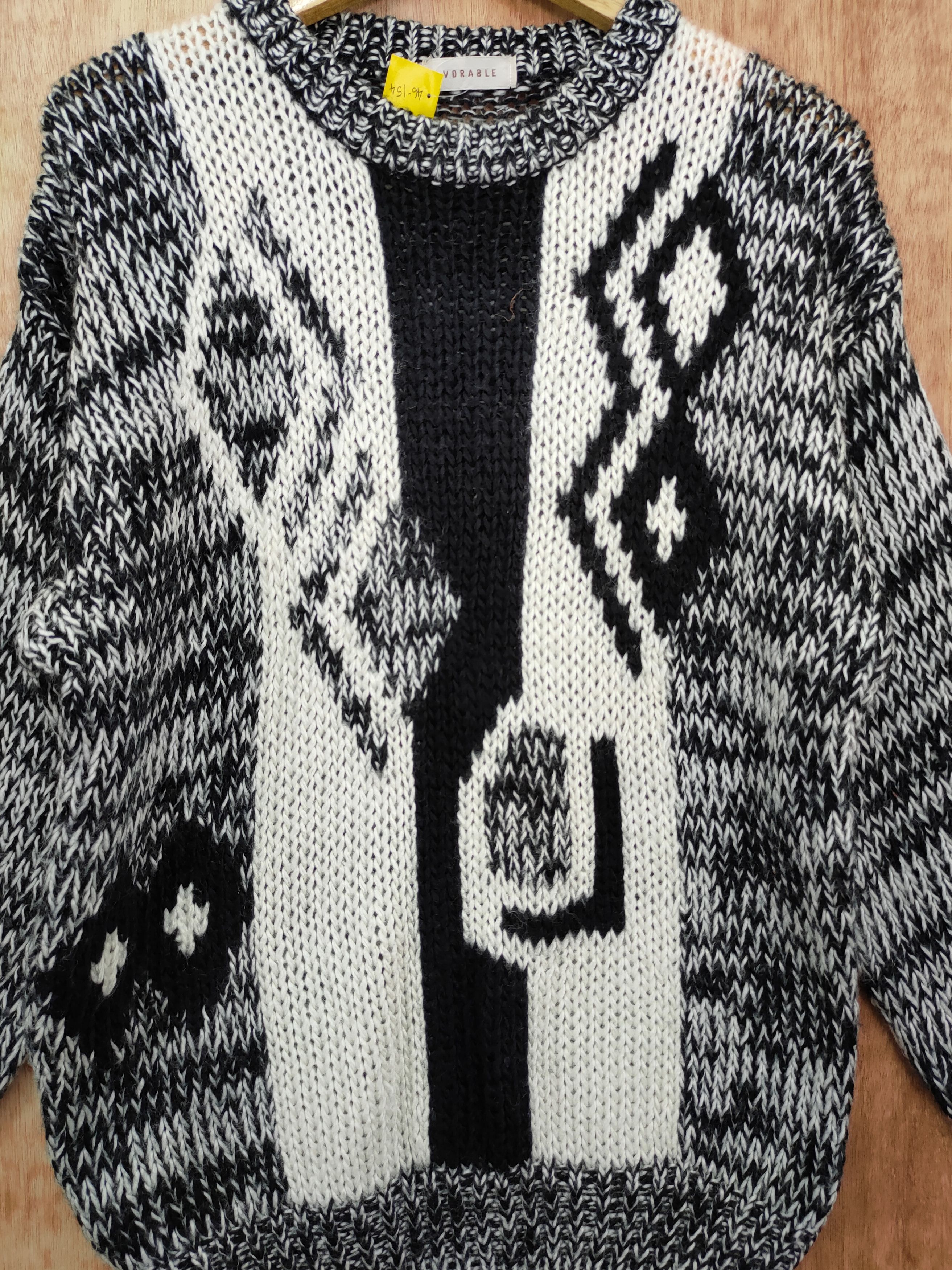 Japanese Brand DL Vorable japan art mohair cable aran isle knitwear #46-154 Size US M / EU 48-50 / 2 - 6 Thumbnail