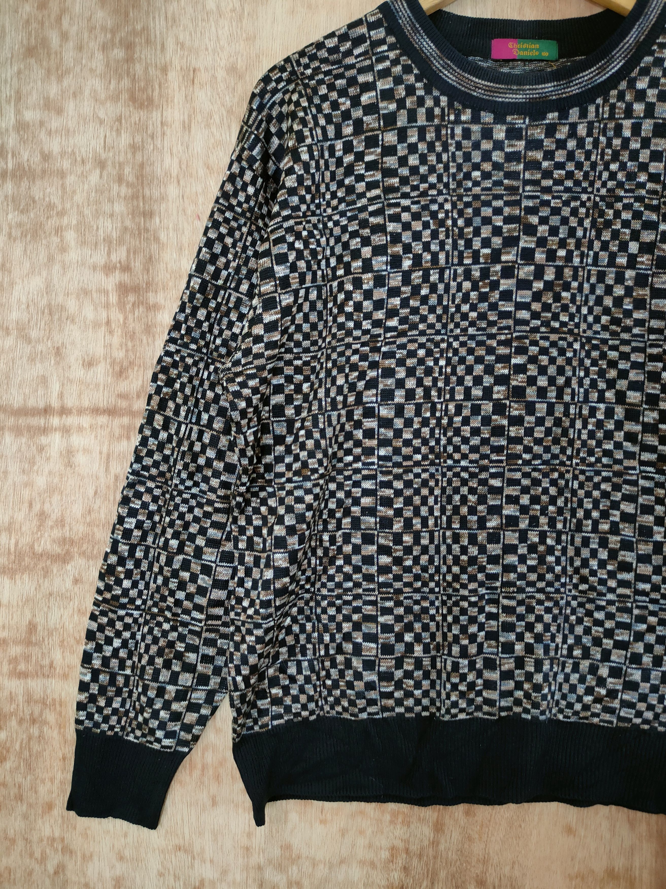 Christian Daniel DLL Christian Daniel checkered vintage art knitwear #46-577 Size US L / EU 52-54 / 3 - 2 Thumbnail