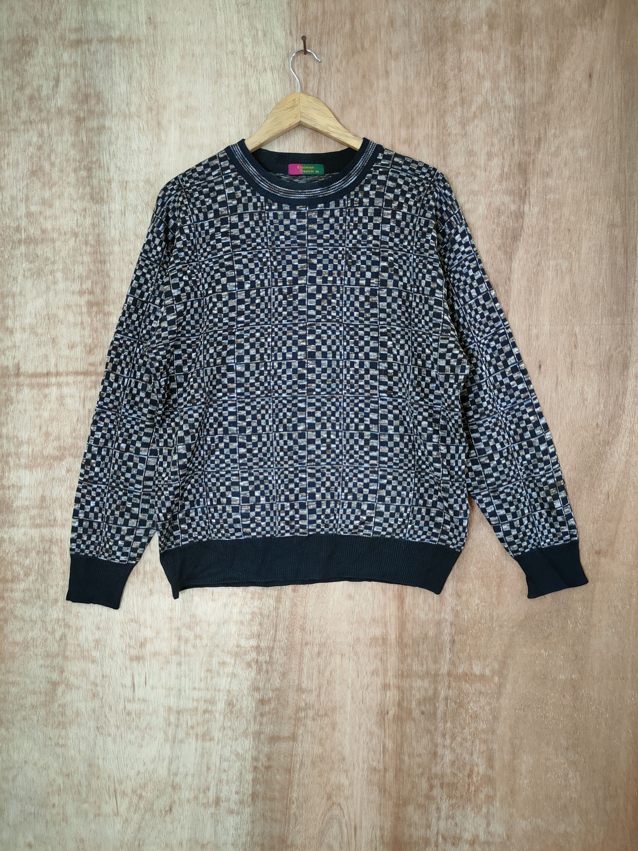 Christian Daniel DLL Christian Daniel checkered vintage art knitwear #46-577 Size US L / EU 52-54 / 3 - 1 Thumbnail