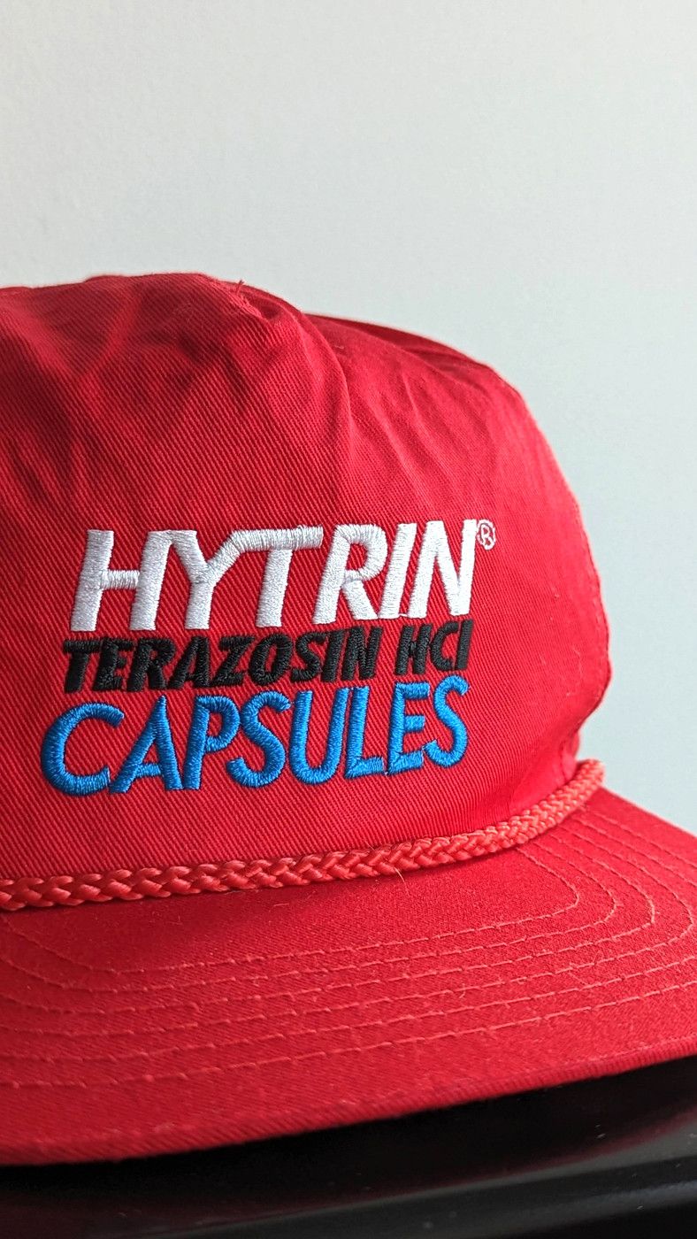 Vintage Hytrin Capsules Vintage Red Embroidered Snapback Promo Hat Size ONE SIZE - 2 Thumbnail