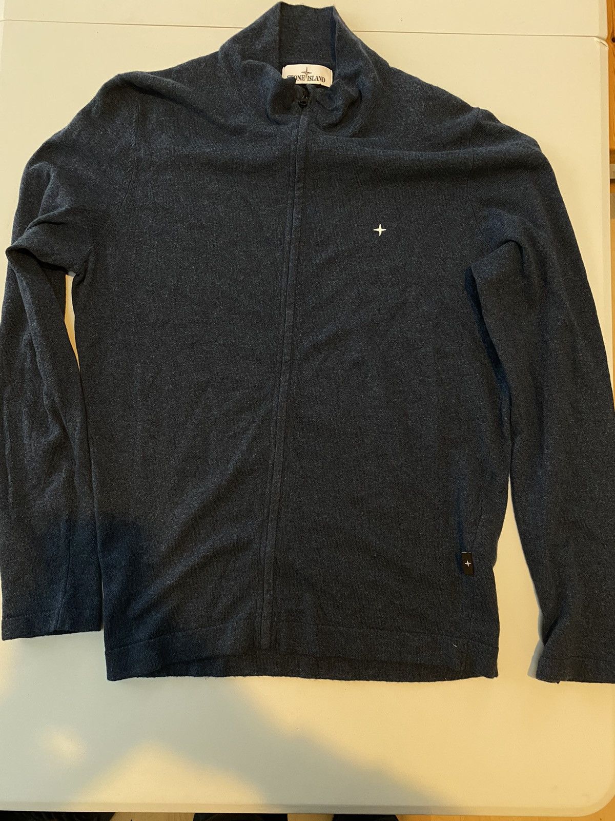 Stone island zip knitwear wool star logo