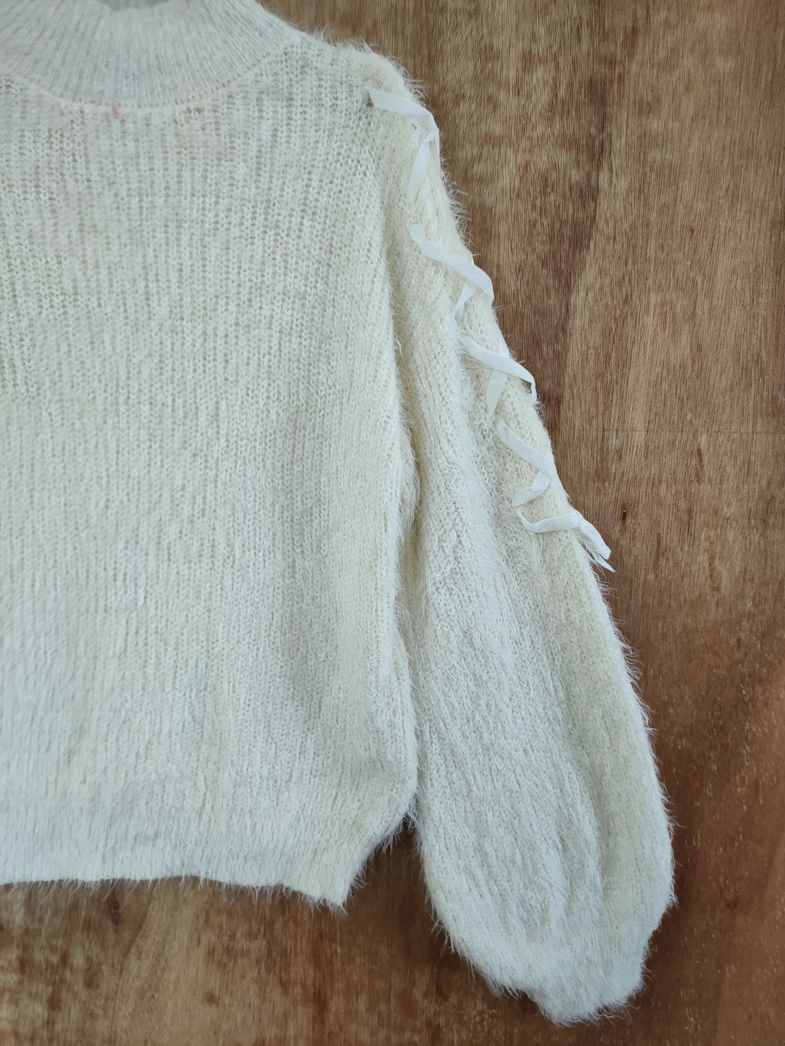 Homespun Knitwear DLL IGNI JAPAN BALLON MOHAIR FUR SHAGGY KNITWEAR #46-548 Size M / US 6-8 / IT 42-44 - 3 Thumbnail
