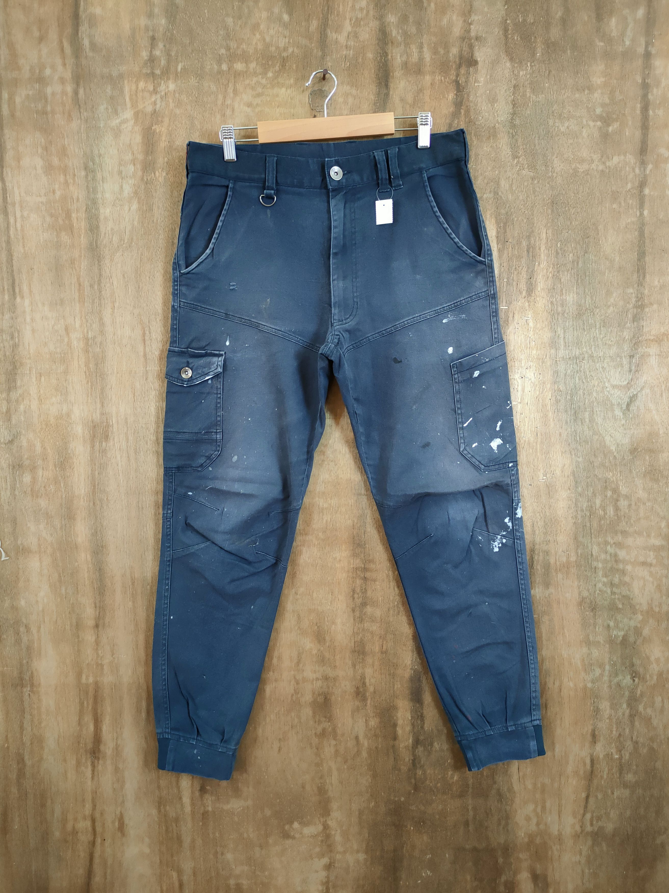 Jogger stretch faded dirty distressed cargo pants #46-689
