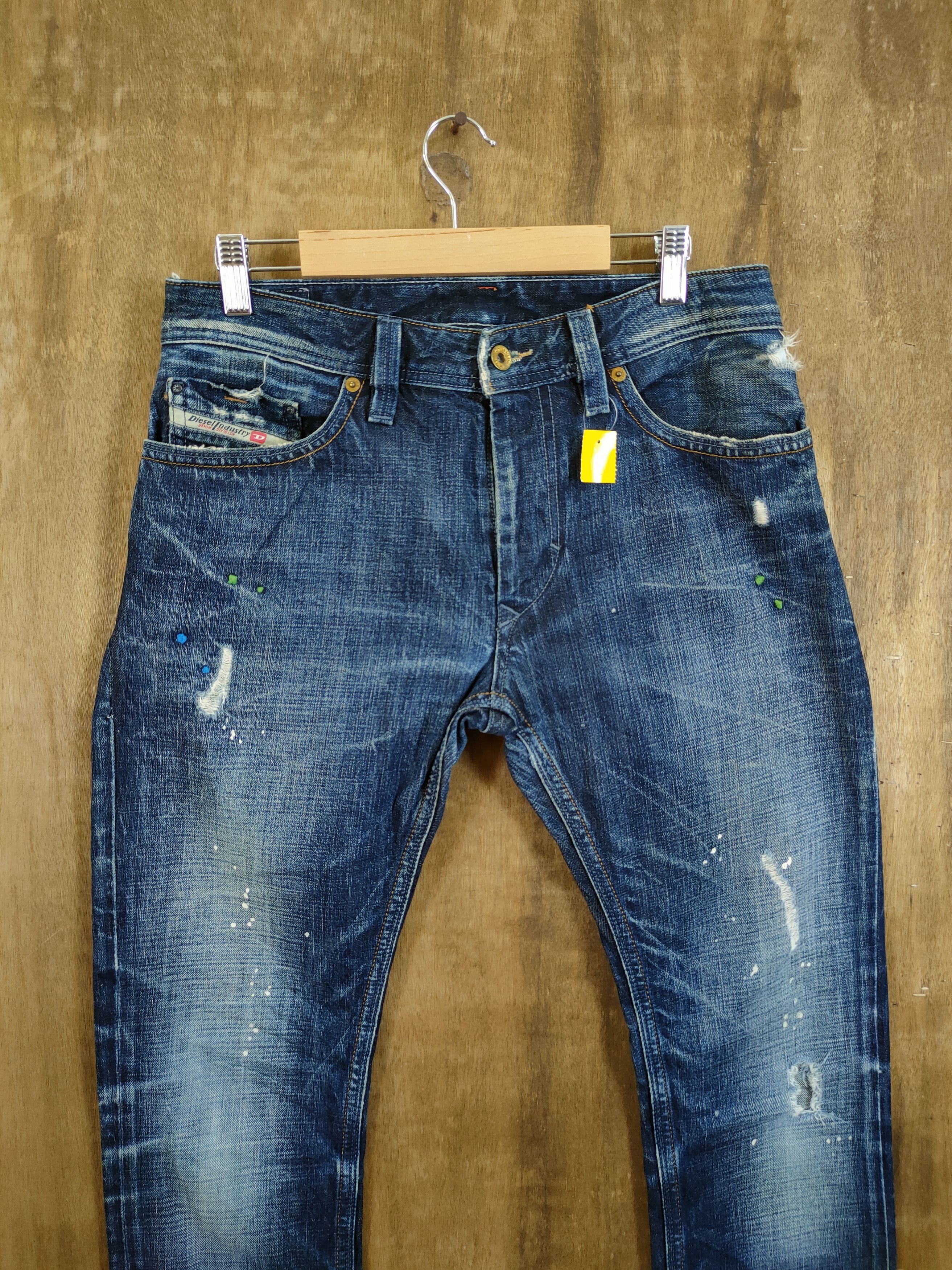 Diesel Diesel Thanaz altered splash paint distressed denim #46-903 Size US 31 - 3 Thumbnail