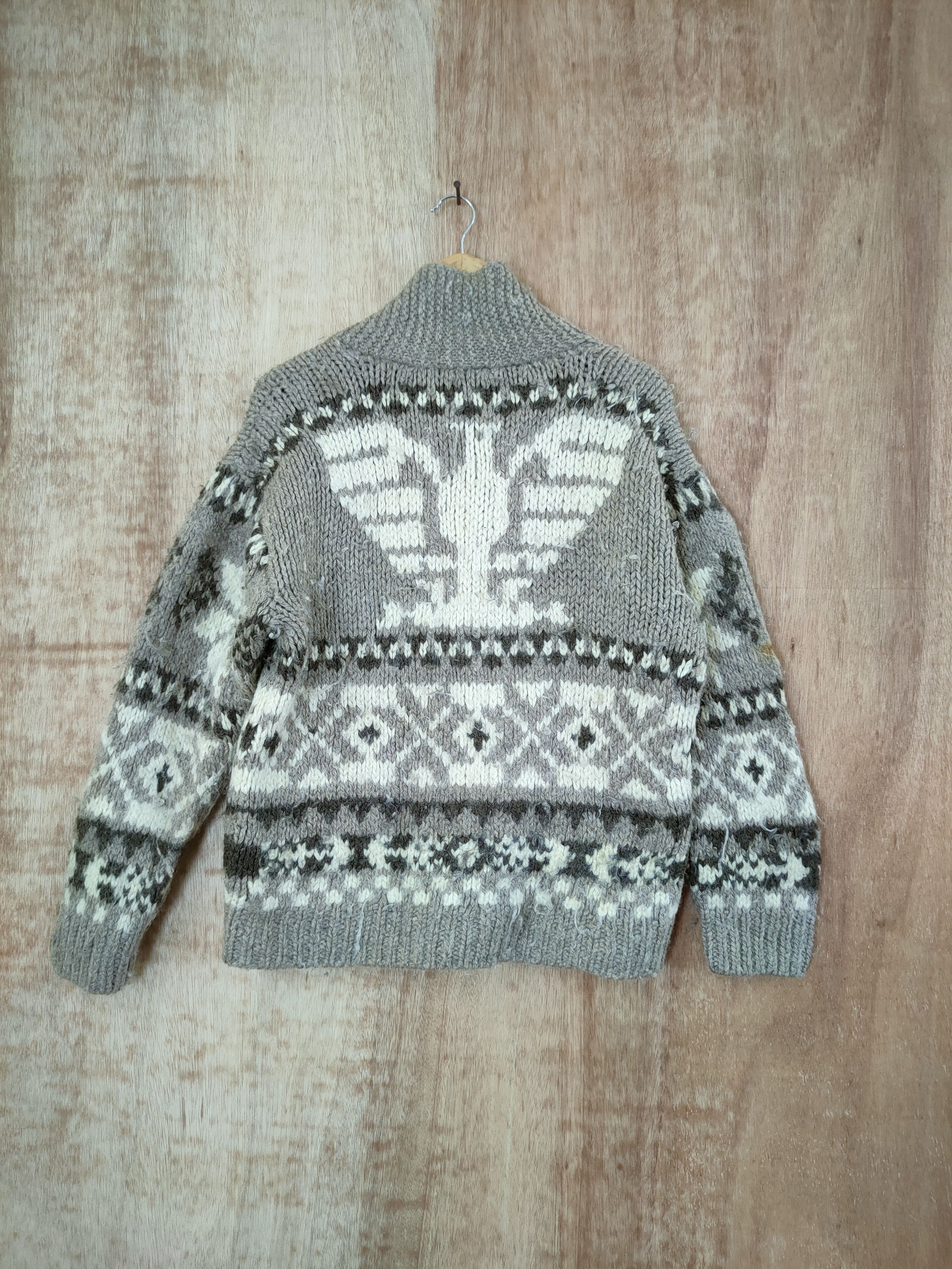 image of Aran Isles Knitwear x Navajo Alliage Art Navajo Eagle Aran Isle Knitwear Mohair 46-603 in Grey (Siz