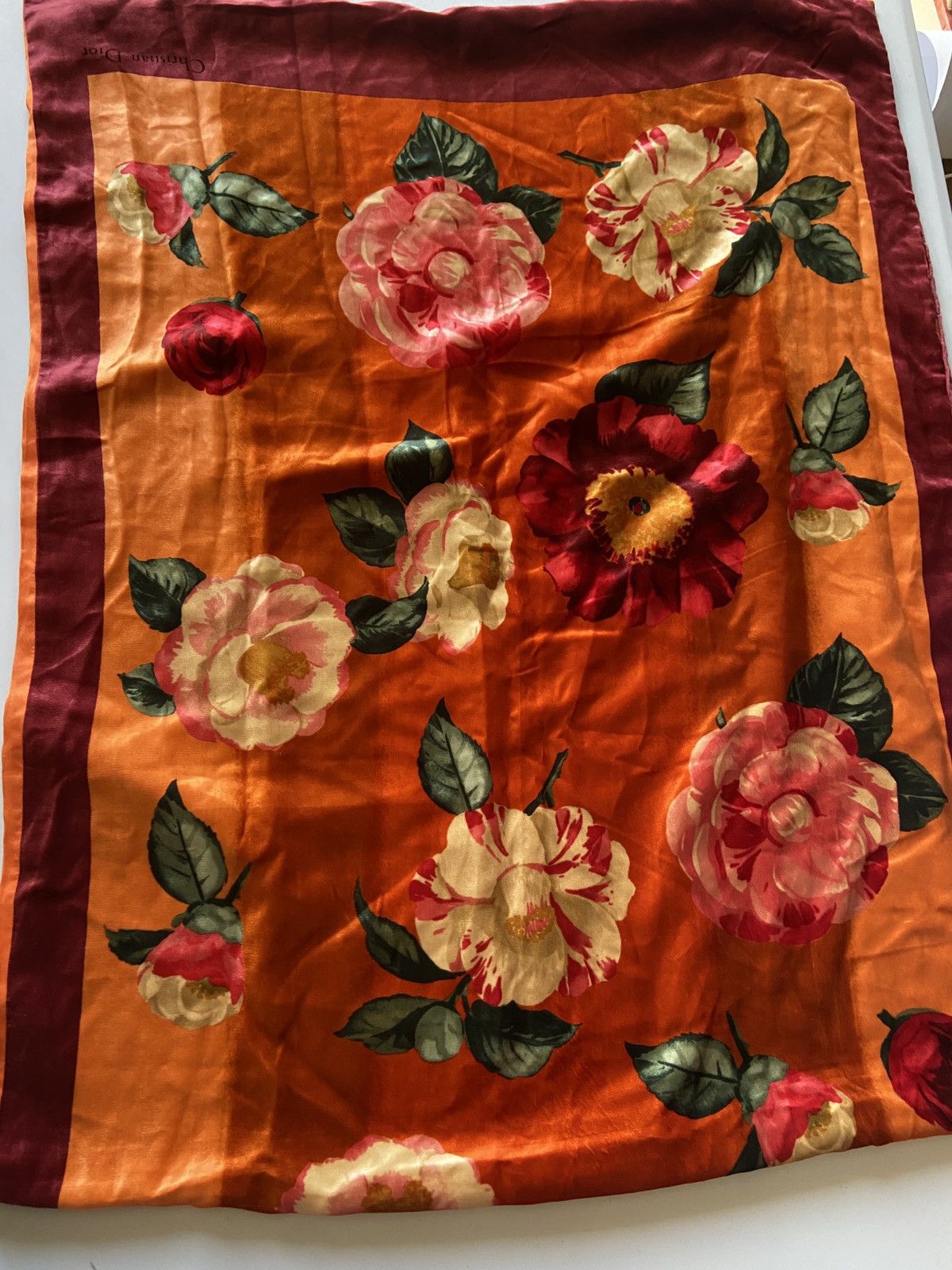 Christian Dior Monsieur × Vintage Christian Dior scarf floral silk Size ONE SIZE - 1 Thumbnail