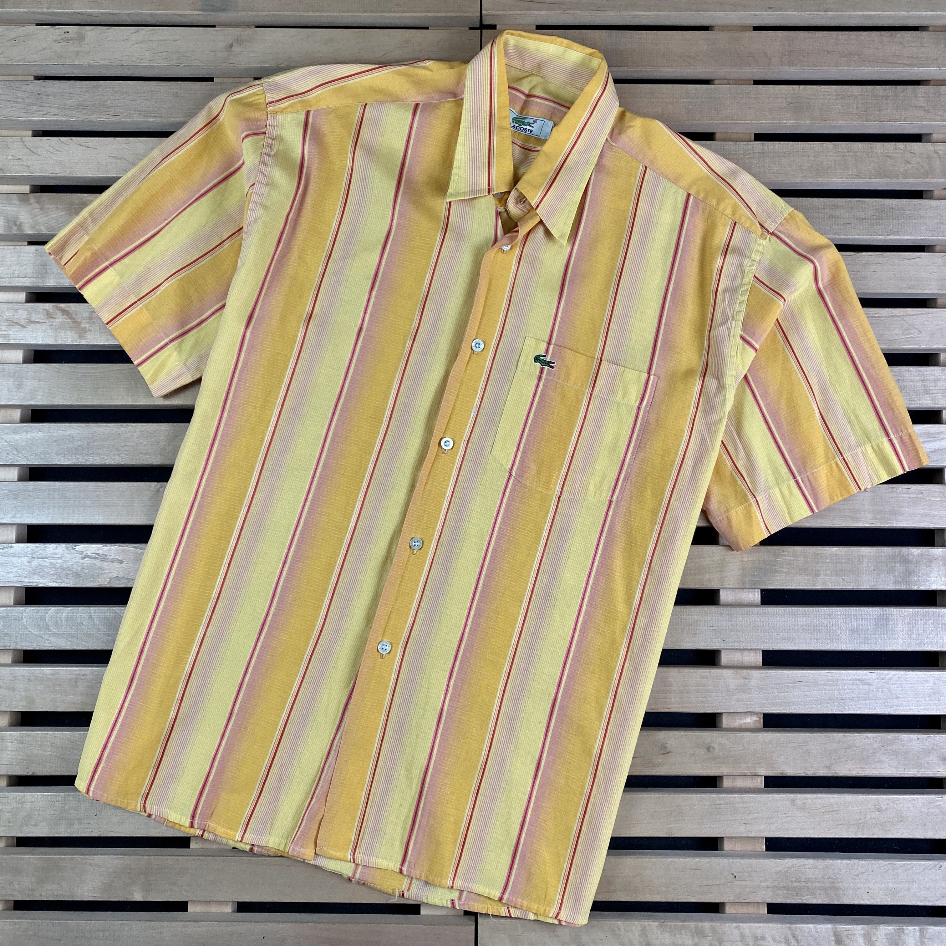 Lacoste × Vintage Mens Shirt Short Sleeve Lacoste Vintage Size XL Size US XL / EU 56 / 4 - 1 Thumbnail