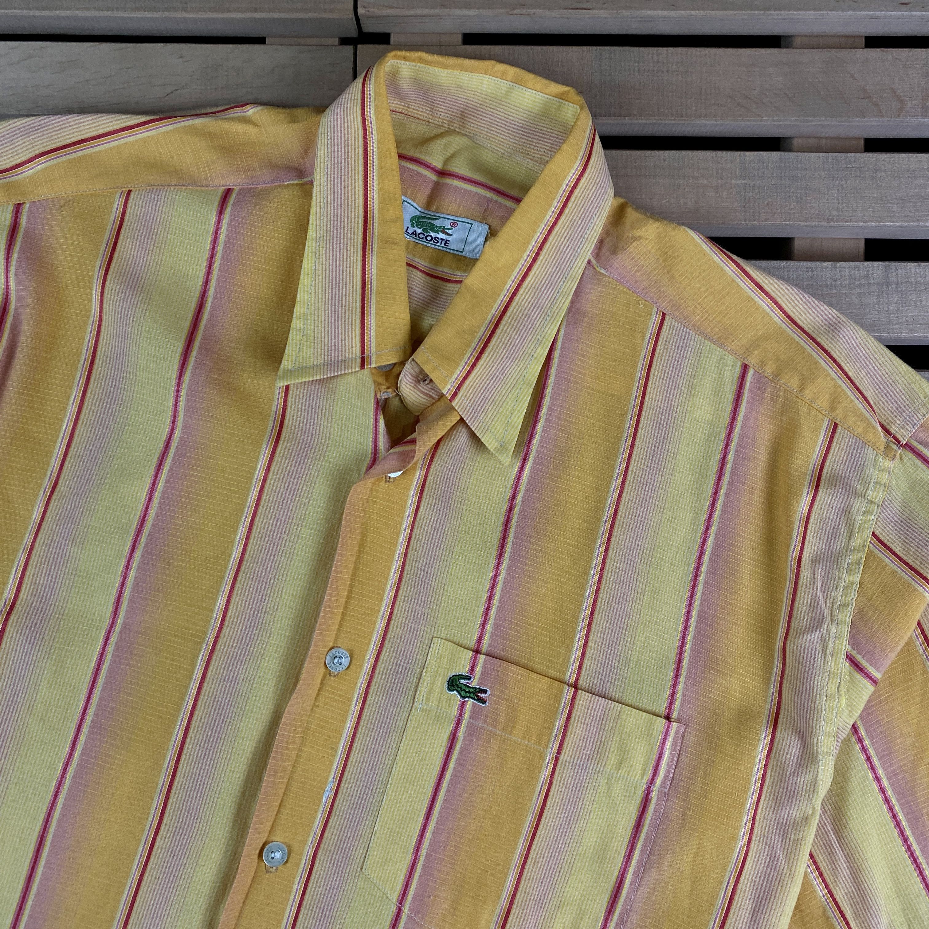 Lacoste × Vintage Mens Shirt Short Sleeve Lacoste Vintage Size XL Size US XL / EU 56 / 4 - 2 Thumbnail