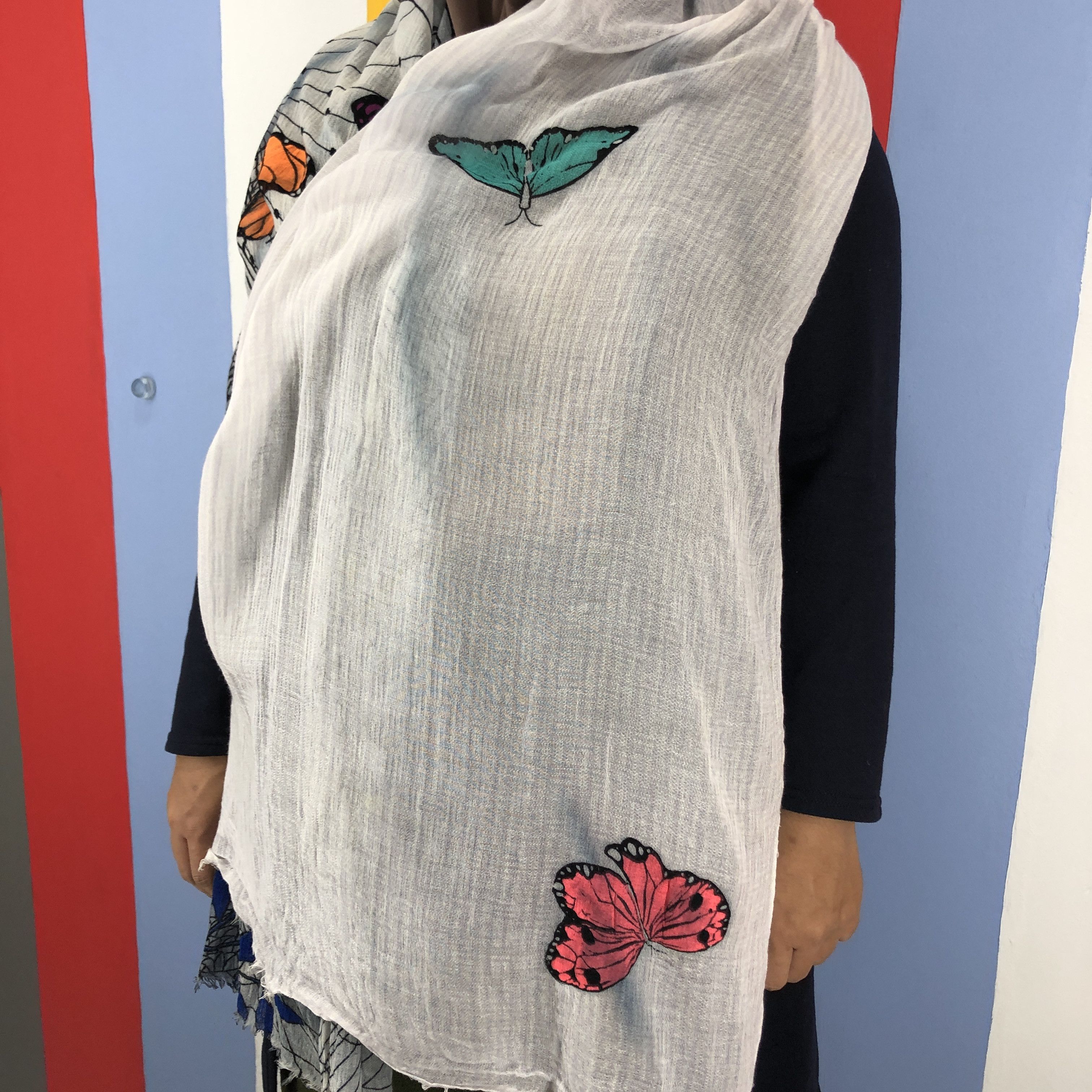 Gap GAP Butterfly Design Summer Scarf Muffler #0934/AG Size ONE SIZE - 6 Thumbnail