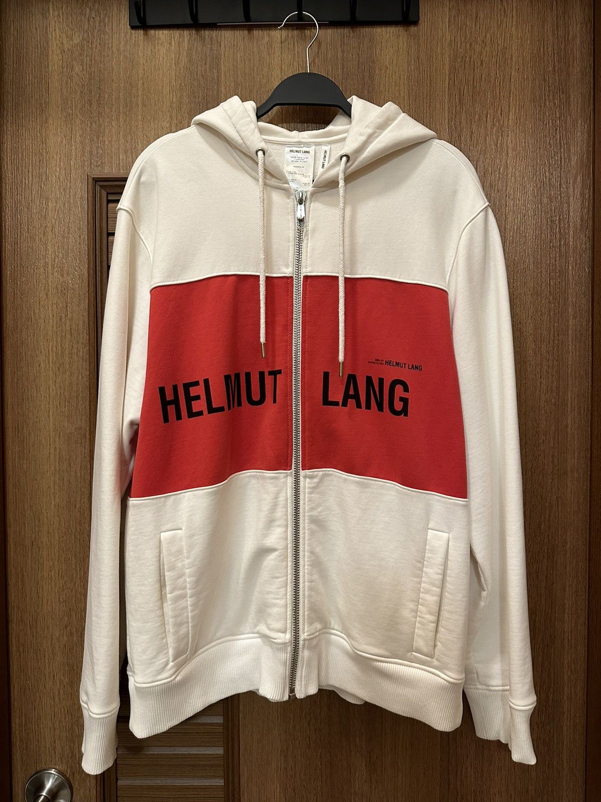 Helmut Lang Red White Campaign Zip Hoodie/Jacket