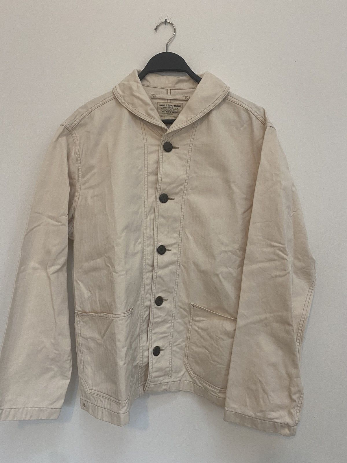 image of Rrl Ralph Laurent Denim Jacket in Cream, Men's (Size XL)