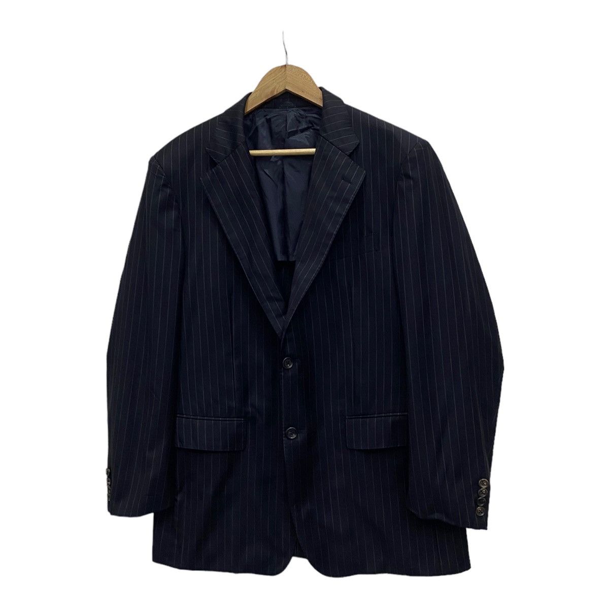 Ermenegildo Zegna 🔥ERMENEGILDO ZEGNA STRIPES BLACK BLAZER COAT Size US M / EU 48-50 / 2 - 4 Thumbnail