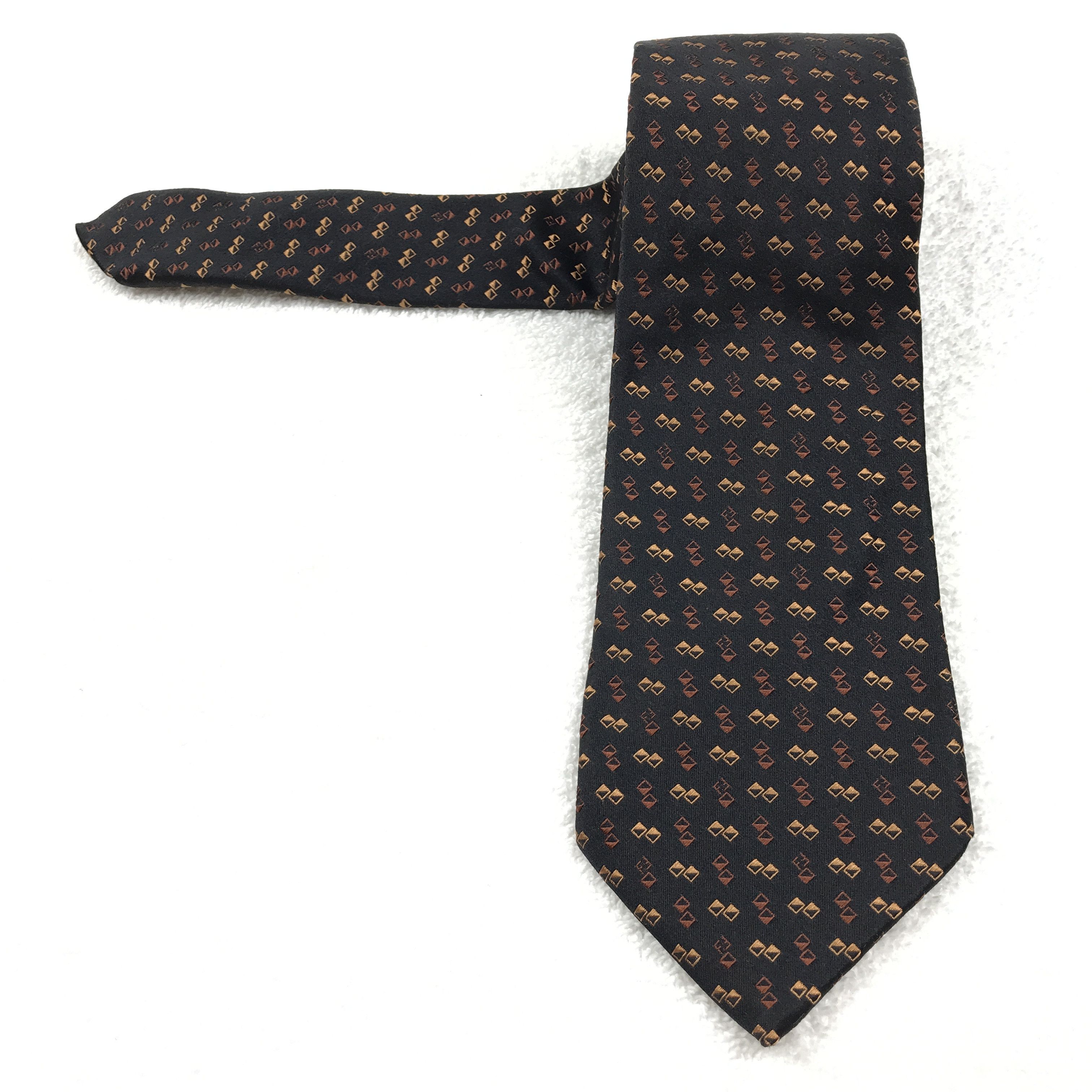 Fendi Necktie 3D Printed Monogram Pure Silk