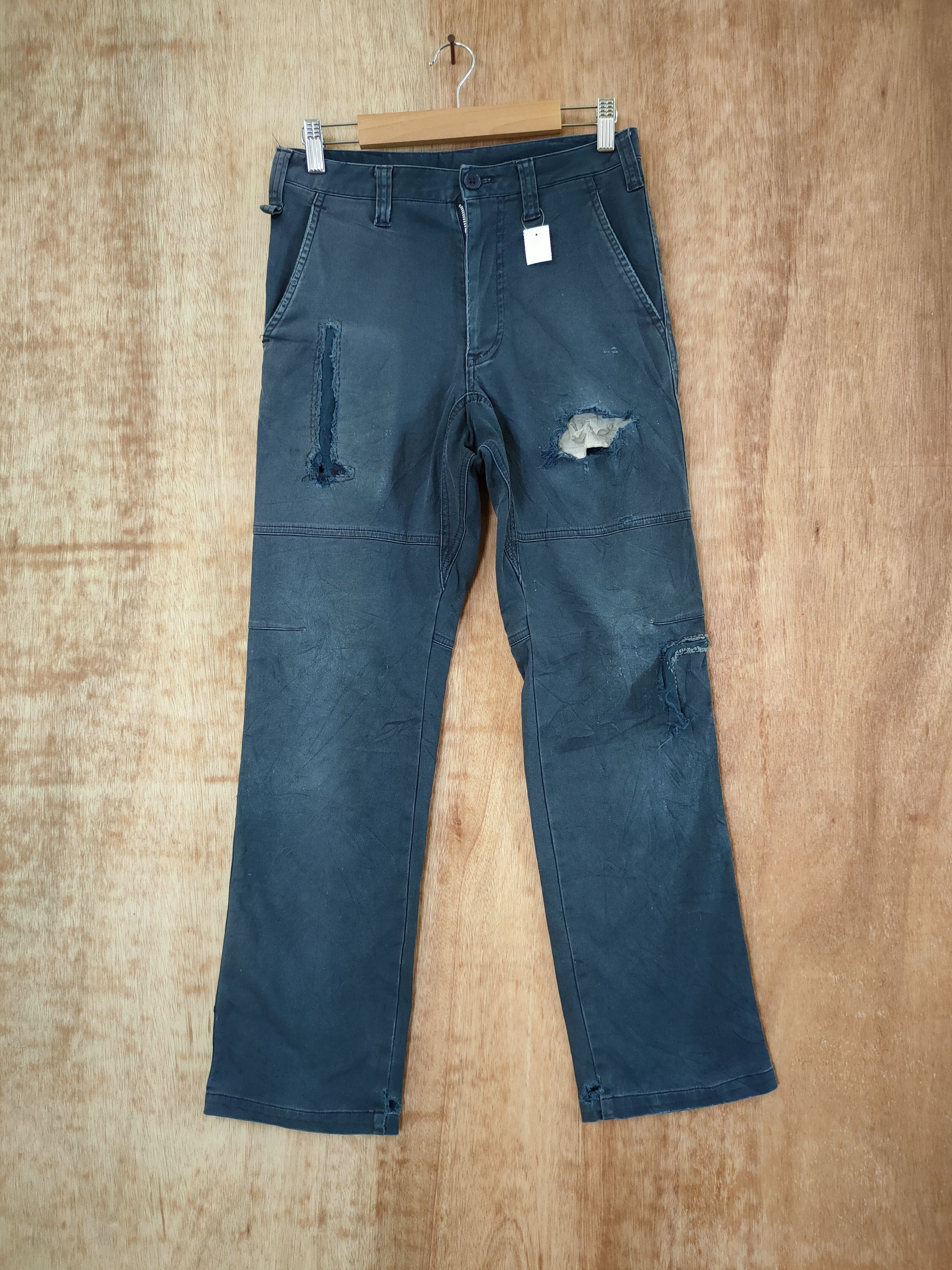 image of Distressed Denim Japan Distressed Thrashed Utility Cargo Pants 46-617 in Grey, Men's (Size 28)